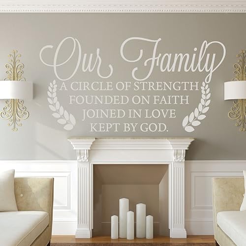 Miniatura 5 de Family Wall Decor - Our Family A Circle Of Strength Founded On Faith Joined In Love Kept By God -Vinyl Home Decor - Living Room Decoration