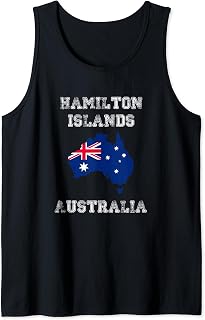 Retro Hamilton Islands Australia Distressed Australia Flag Tank Top