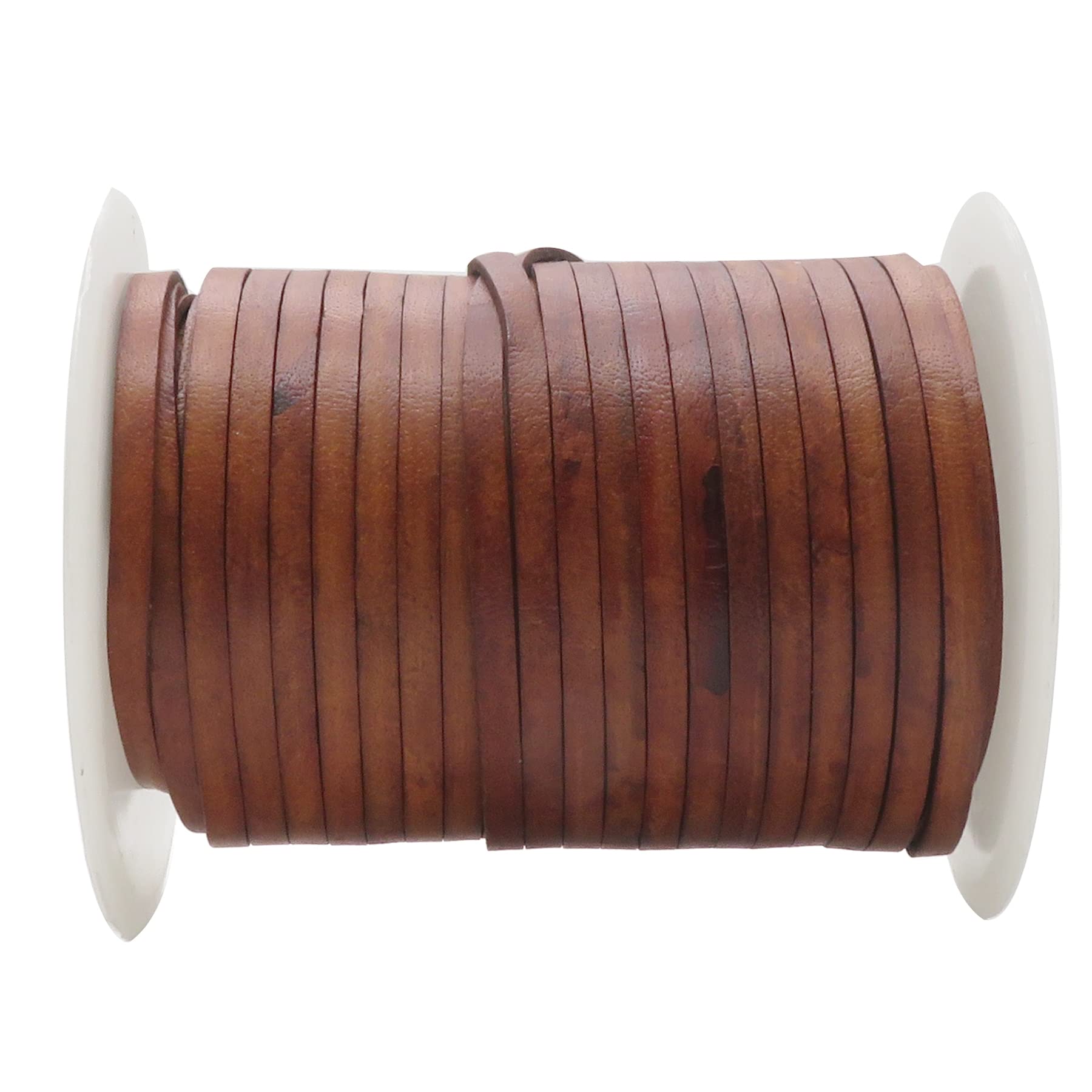 esnado Leather Cord Flat 5 mm x 1.5 mm Colour: Antique Light Brown Length: 5 Metres - Image 2