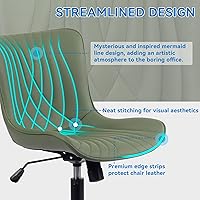 Vista 20 de YOUNIKE Silla de oficina, silla de escritorio sin brazos con ruedas, sillas giratorias ajustables para computadora de oficina en casa, silla