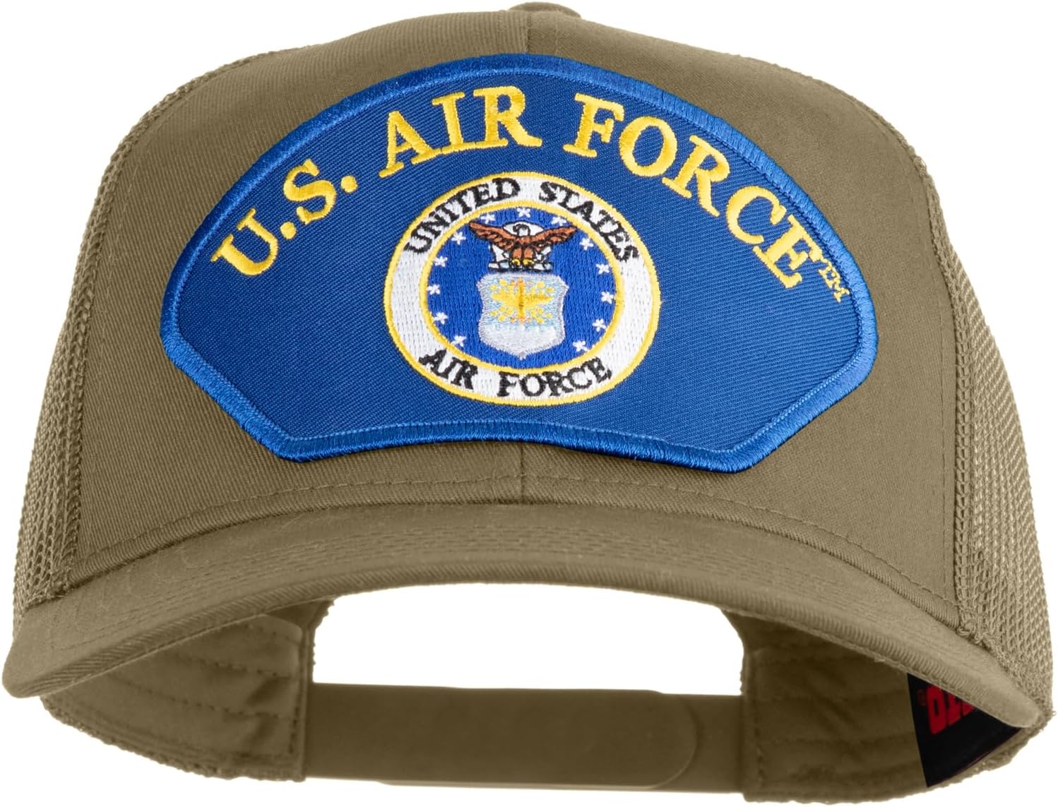 e4Hats.com U.S. Air Force Seal Logo Blue Patched Solid Cotton Twill Mesh Prostyle Cap