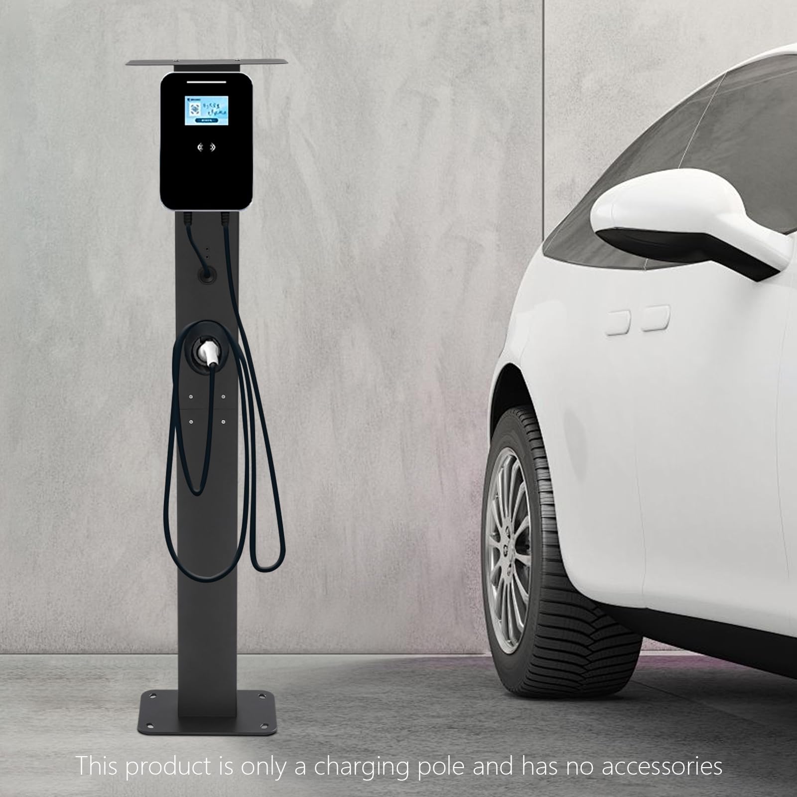 Wallbox Standfuß, Montagestütze Eiffelturm EV Ladesäule mit Dach Universeller Stabiler Ständer, Robuster Aufbau, Einfache Installation, für EV- und PHEV-Autoladegeräte