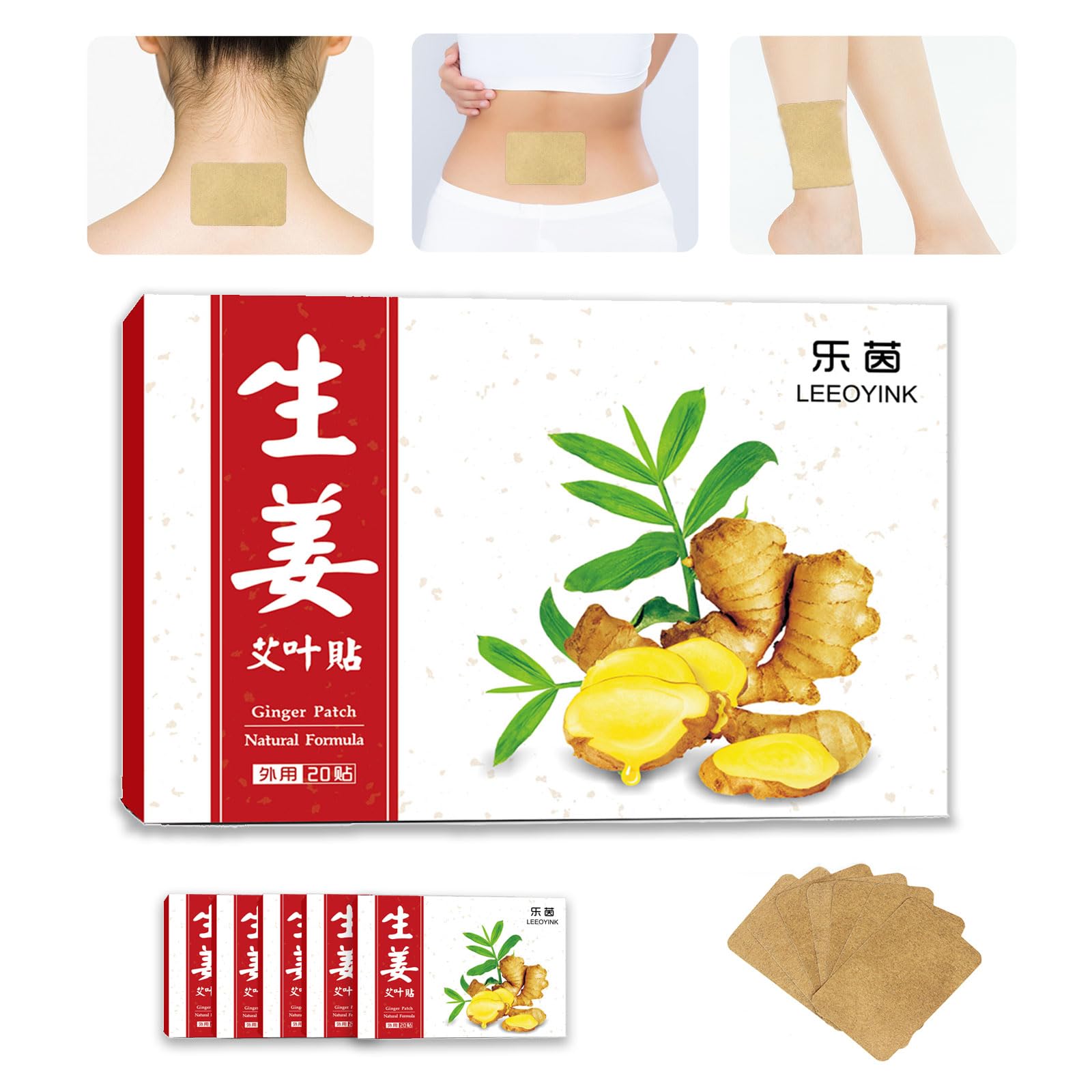 Cerotti allo zenzero per sollievo muscolare e articolare, terapia termica naturale per schiena, collo e dolori articolari, di lunga durata, facili da usare, 6 scatole da 120 cerotti per un comfort