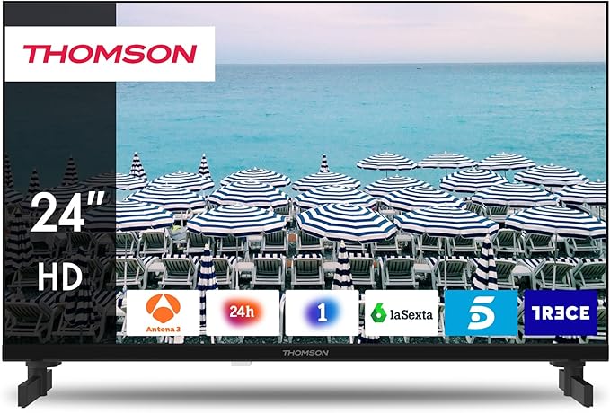 THOMSON 24 Pulgadas (60 cm) LED HD Easy TV - No Smart - Hotel Mode, USB, HDMI, Triple-Tuner (Cable/Satélite/Antena), AV IN, Ci+, A+ Panel - 24HD2S13