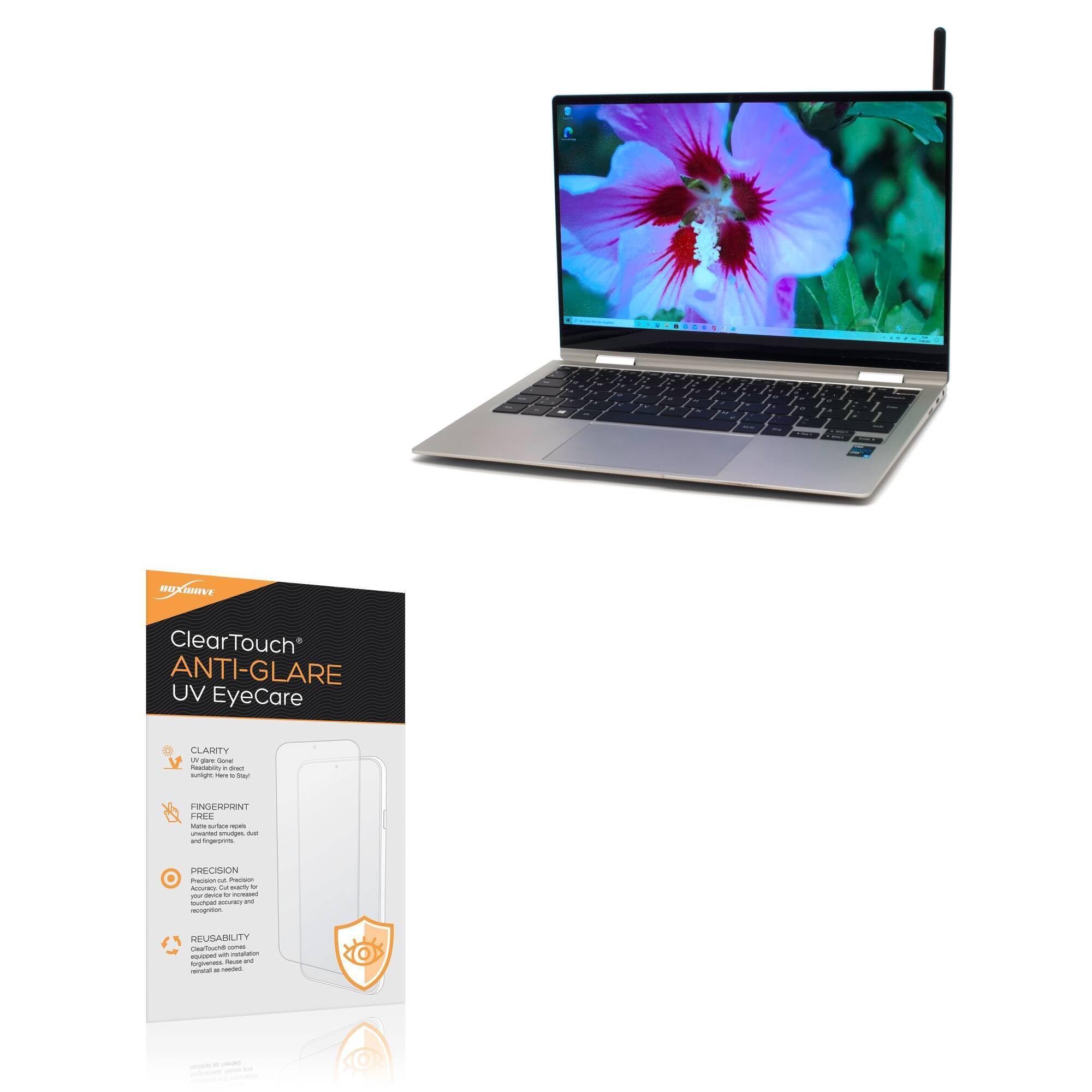 BoxWave Screen Protector Compatible With Samsung Galaxy Book Pro 360 (13.3 in) - ClearTouch Anti-Glare Anti-UV EyeCare (2-Pack), Filters out Harmful Blue Light Reduce Fatigue