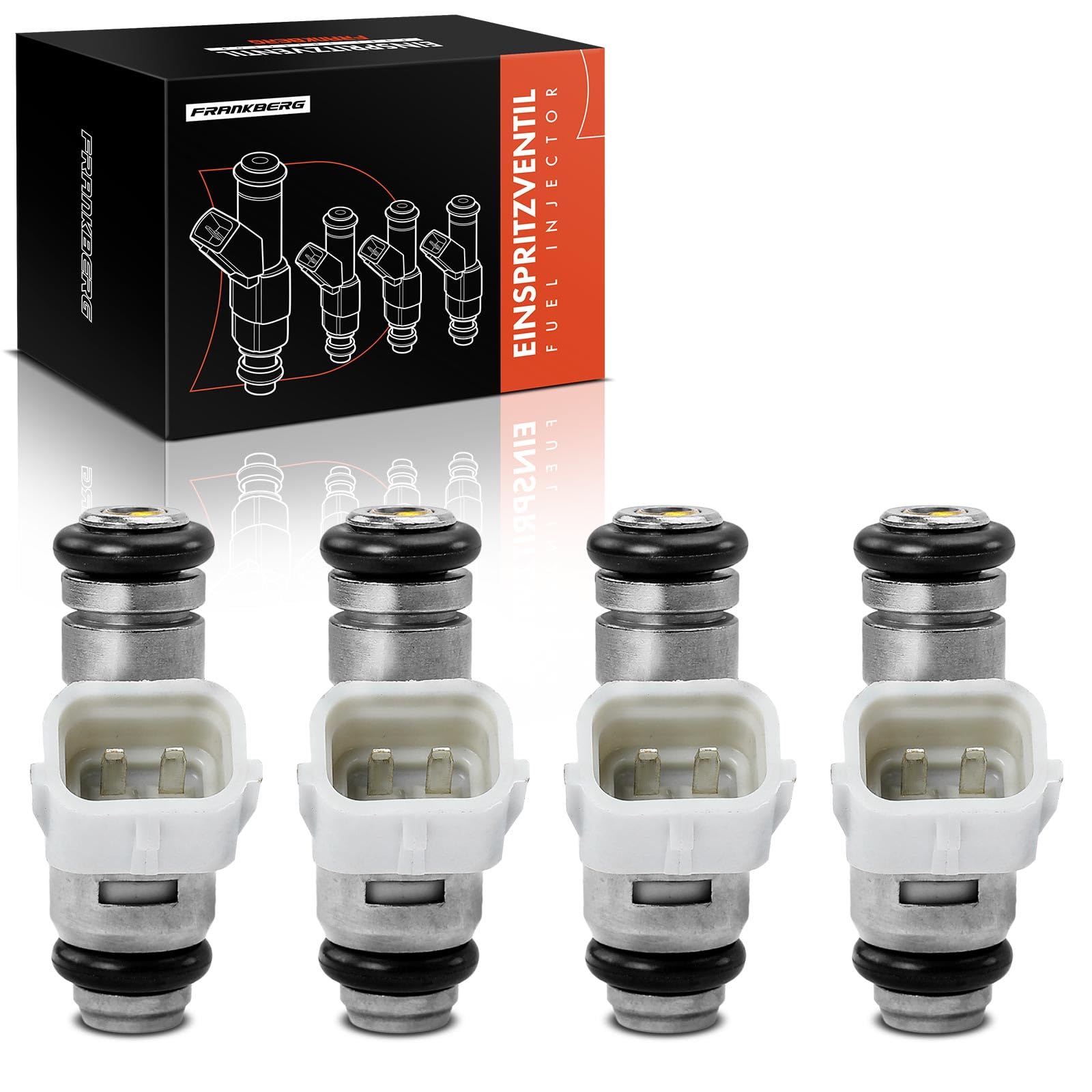 Frankberg 4x Valvole di iniezione Ugello di iniezione Benzina Compatibile con Golf IV 1J1 1.4L Golf VI 5K1 1.4L Polo 9A 9N 1.4L Fabia II Combi 545 1.4L Fabia II 542 1.4L Replace# 24992360