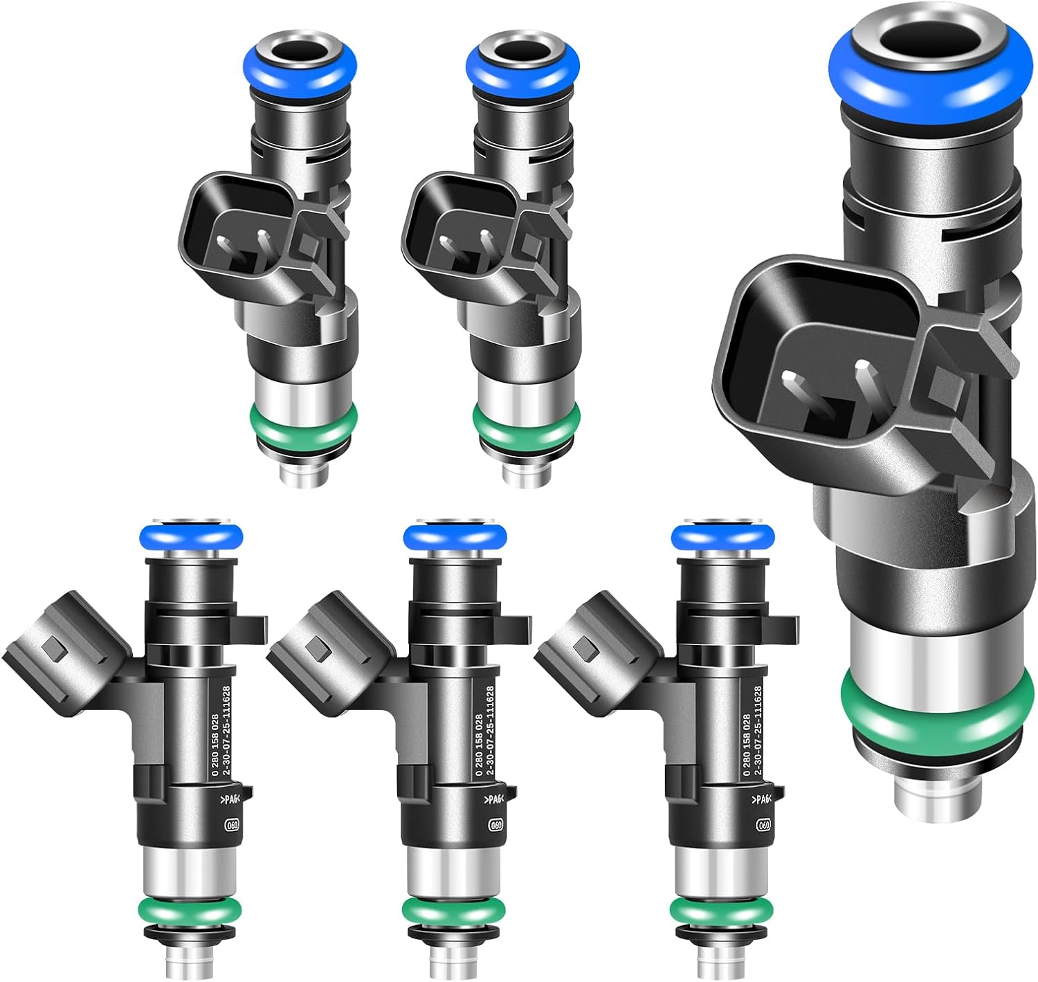 Upgraded 0280158028 6Pack Fuel Injectors Compatible with Chrysler 300 2005-2010,for Pacifica 2005-2008,for Sebring Town & Country,for Dodge Avenger 2008-2010,for Charger Grand Caravan Journey