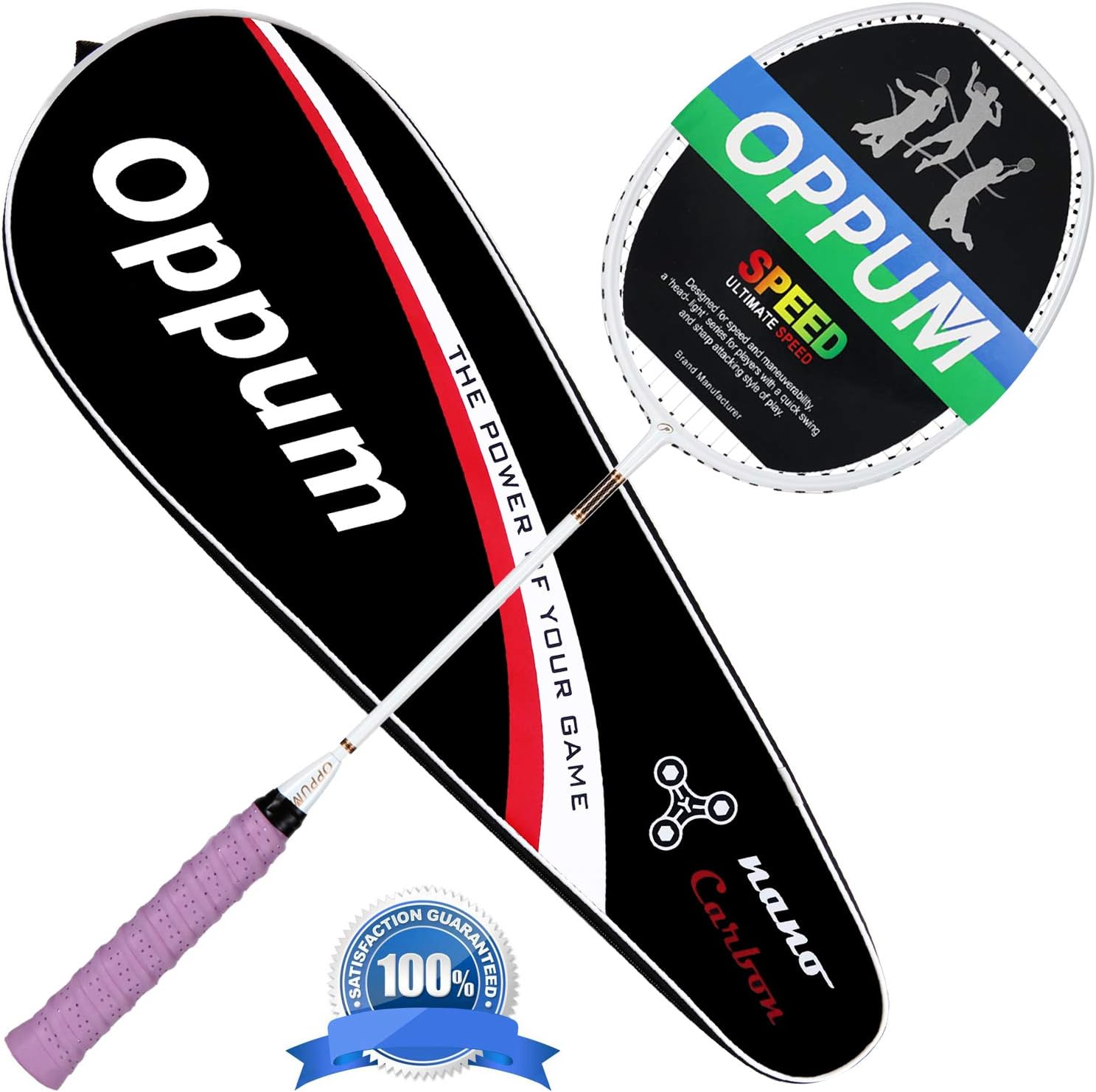 oppum Graphite Badminton Racket Integral Moulding Craft Racket Full Carbon Fiber Material Lightweight 1 Player Badminton Racquet