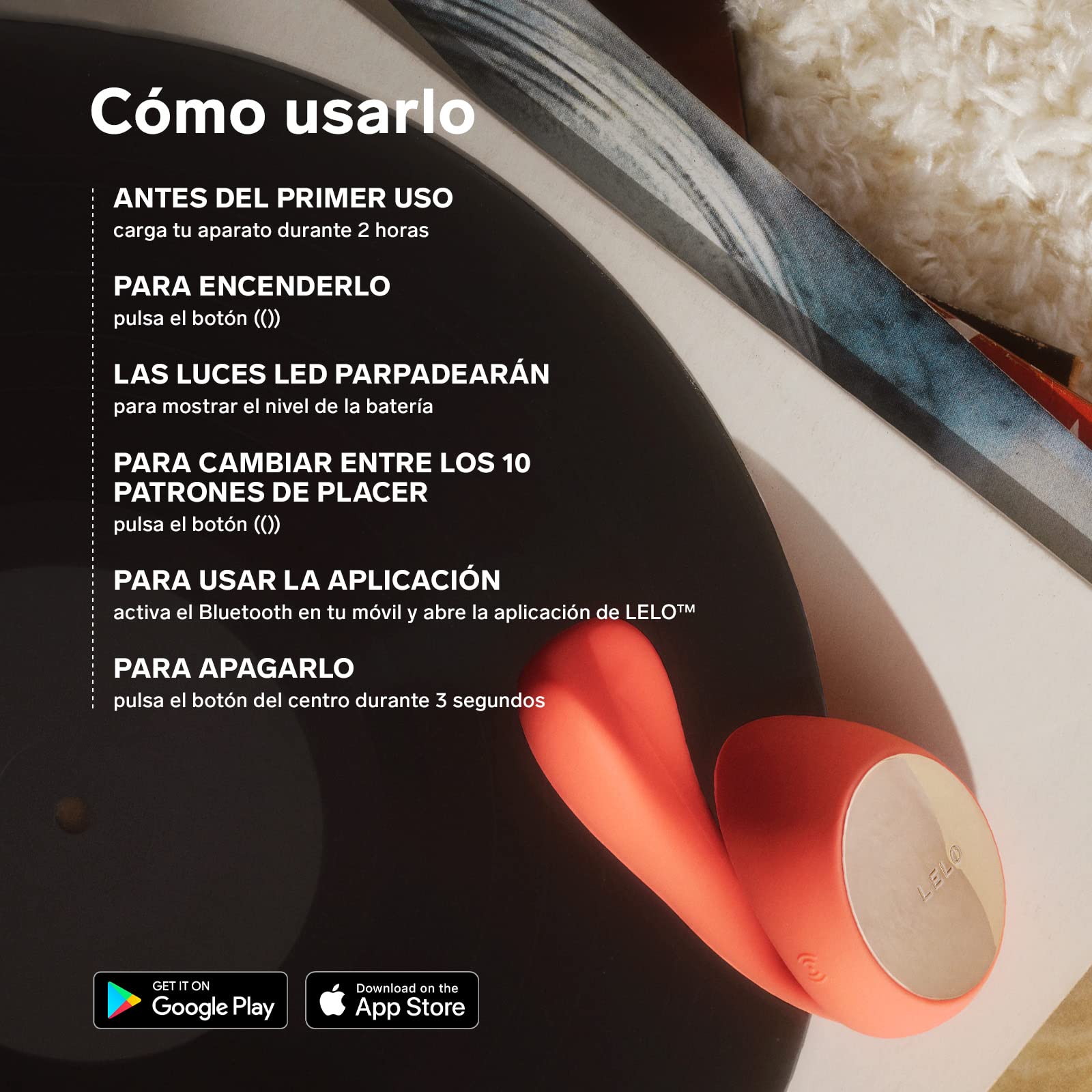 LELO IDA Wave: Vibrador doble para pareja, Uno de los mejores juguetes sexuales con control remoto por app, vibración y rotación para mujer y hombre, Coral Red