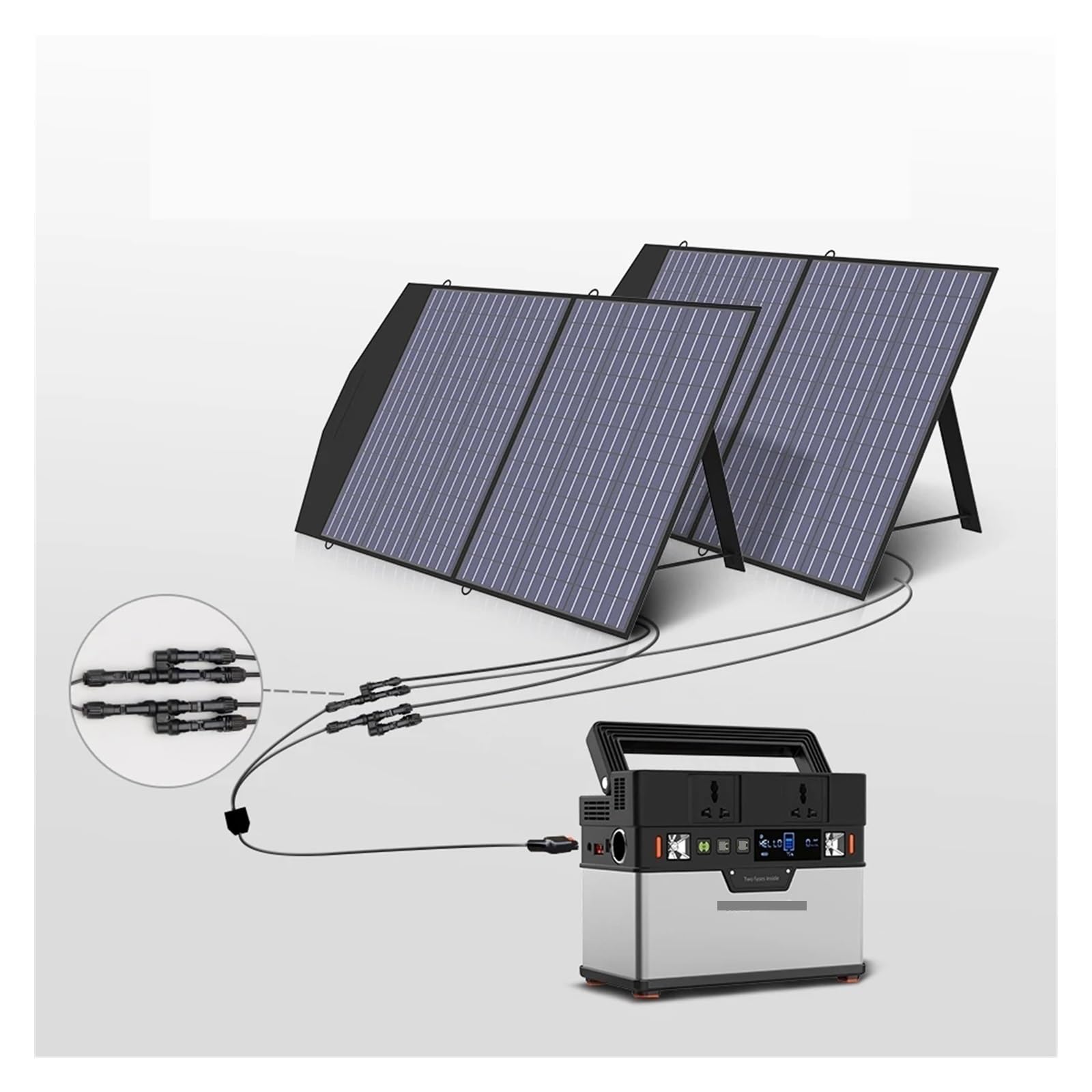 Składany Panel Słoneczny, 2 Szt. Składany Przenośny Panel Solarny 100W,do domu, na kemping | Na Zewnątrz, Awaryjny Backup, Zasilanie, Do Stacji Zasilania