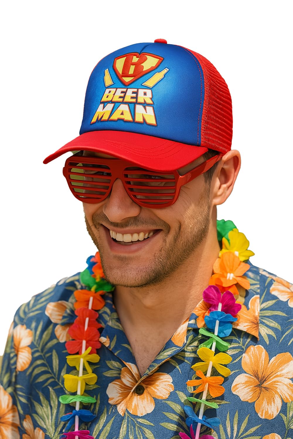 FIESTAS GUIRCA | Beerman Cap Multicolour (One Size) - Fancy Dress Accessory for 80s Parties and Retro Celebrations - Ideal for Carnival and Halloween - Unisex - Multicolour