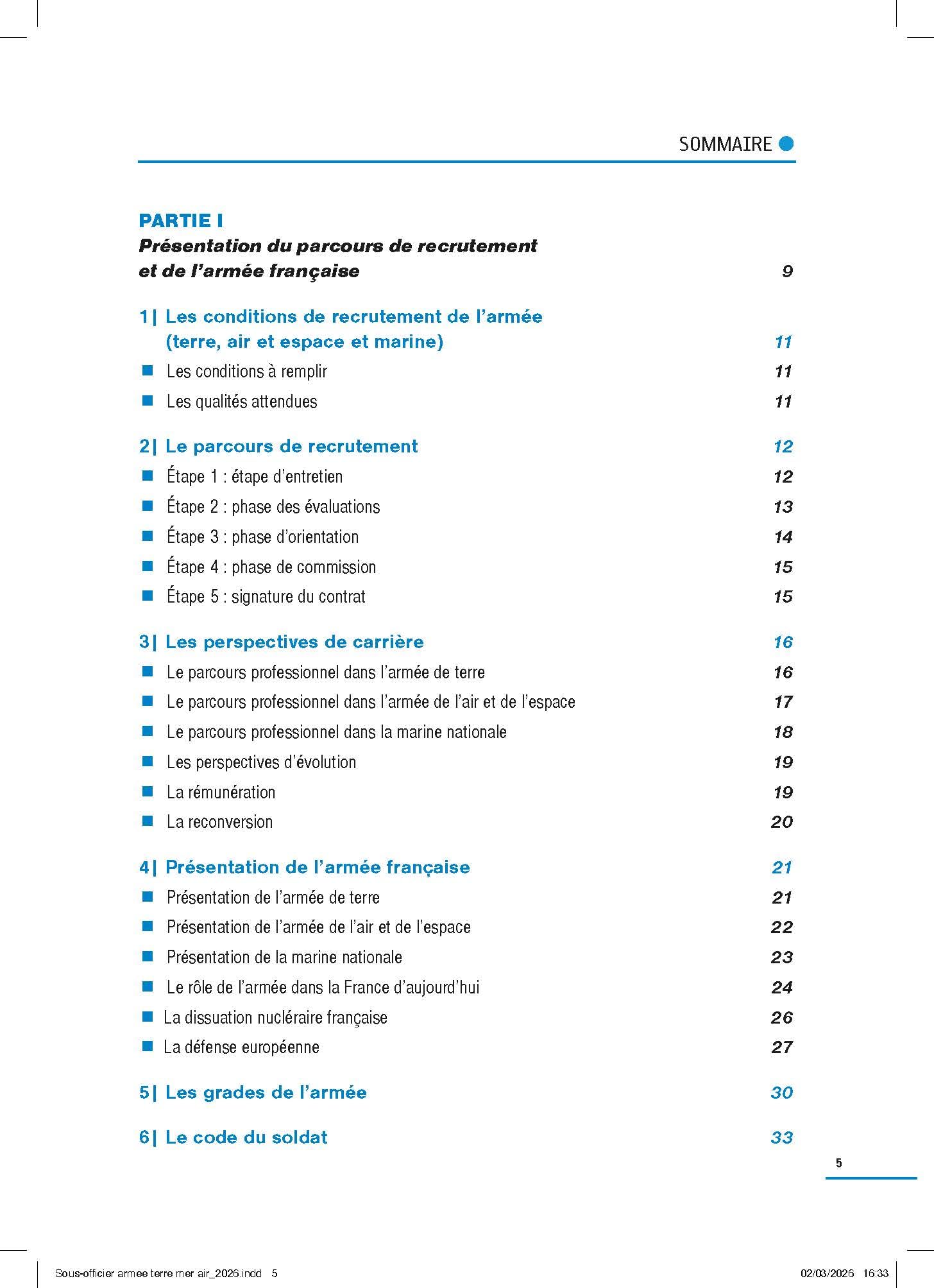 Sous-officier de l'armée – armée de terre – armée de l'air et de l'espace – marine nationale – Tout-en-un