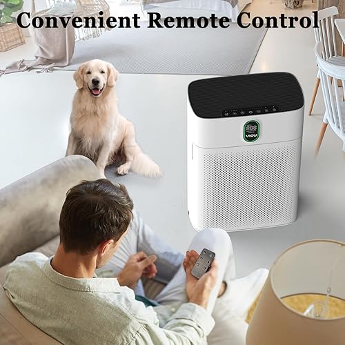 Miniatura 8 de Purificador de aire para el hogar, habitación grande de hasta 1076 pies cuadrados, limpiador de aire silencioso de 24 dB con control remoto, filtro