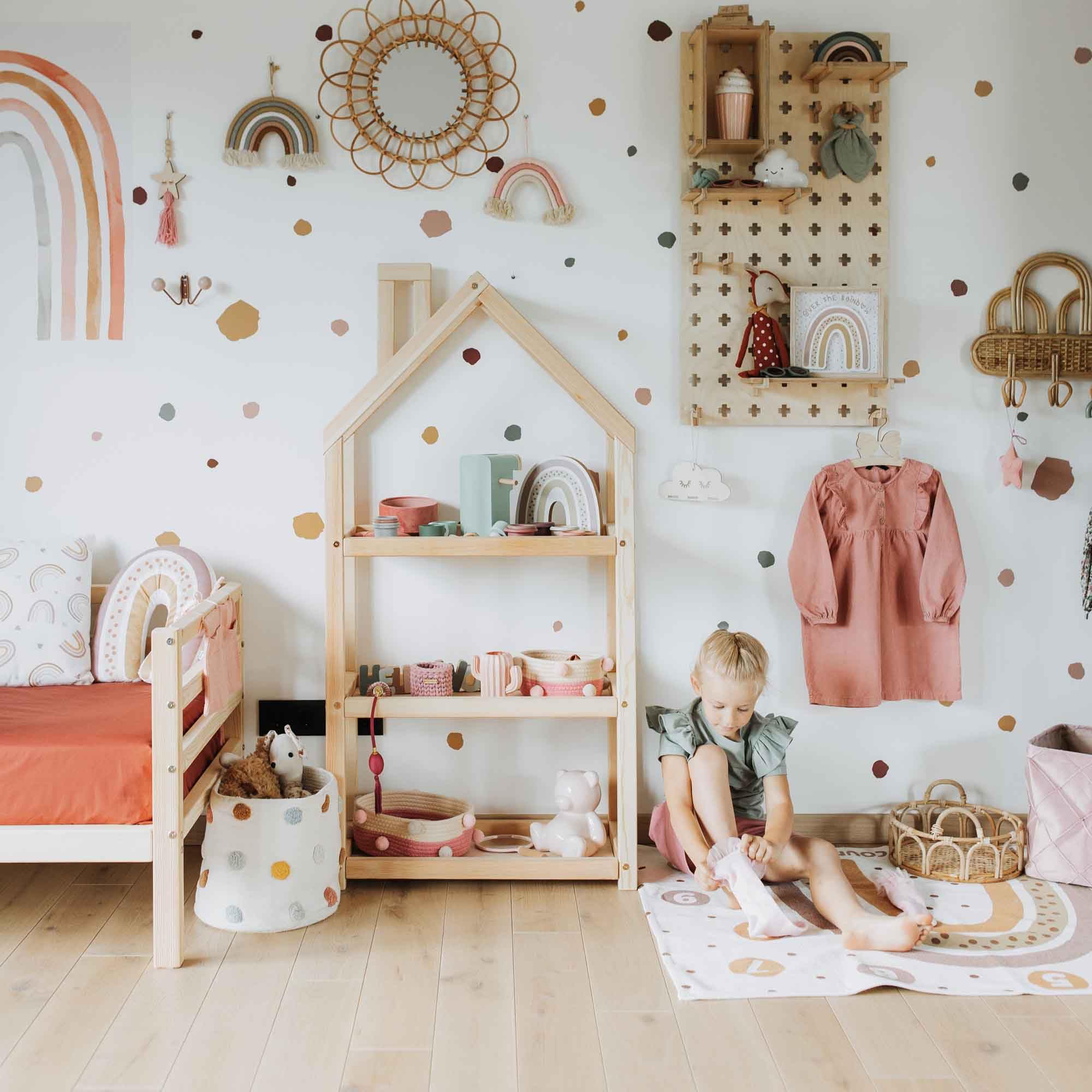 Sweet Home from wood Estantería para habitación Infantil, estantería Montessori. (Madera de Pino)