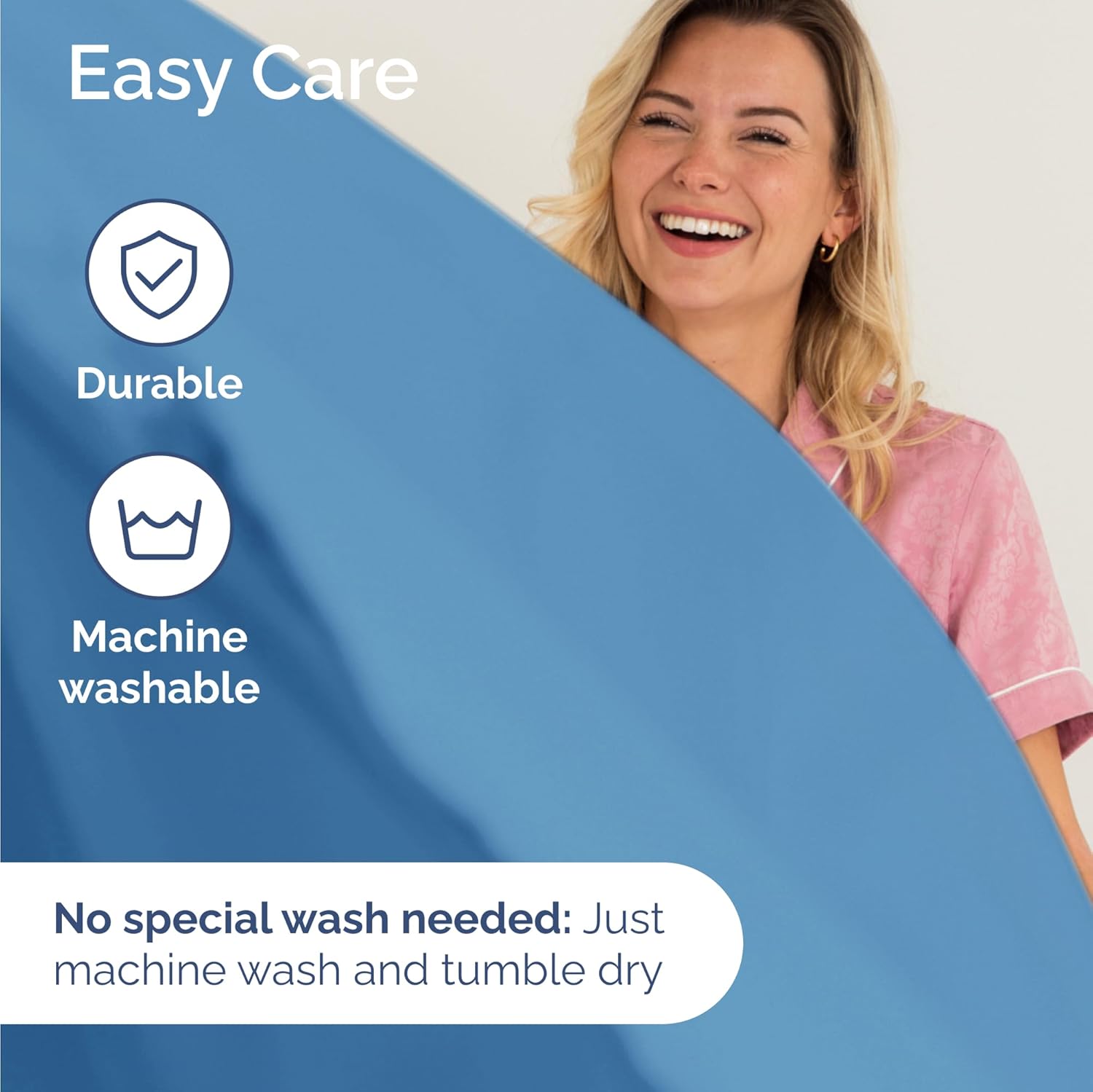 Denim Blue 3-Piece Sheet Set & Pillowcase Bedding Bundle (Twin XL Size) - Bed Set Includes Complete Twin XL Sheet Set and 2 Twin XL Pillowcases - Hotel Luxury Cooling Sheets & Pillowcase Bedding Set