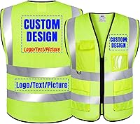 Vista 7 de BeautyWill Chaleco de Seguridad con Logo Personalizado Clase 2 Chaleco Reflectante de Alta Visibilidad Chaleco de Construcción Transpirable