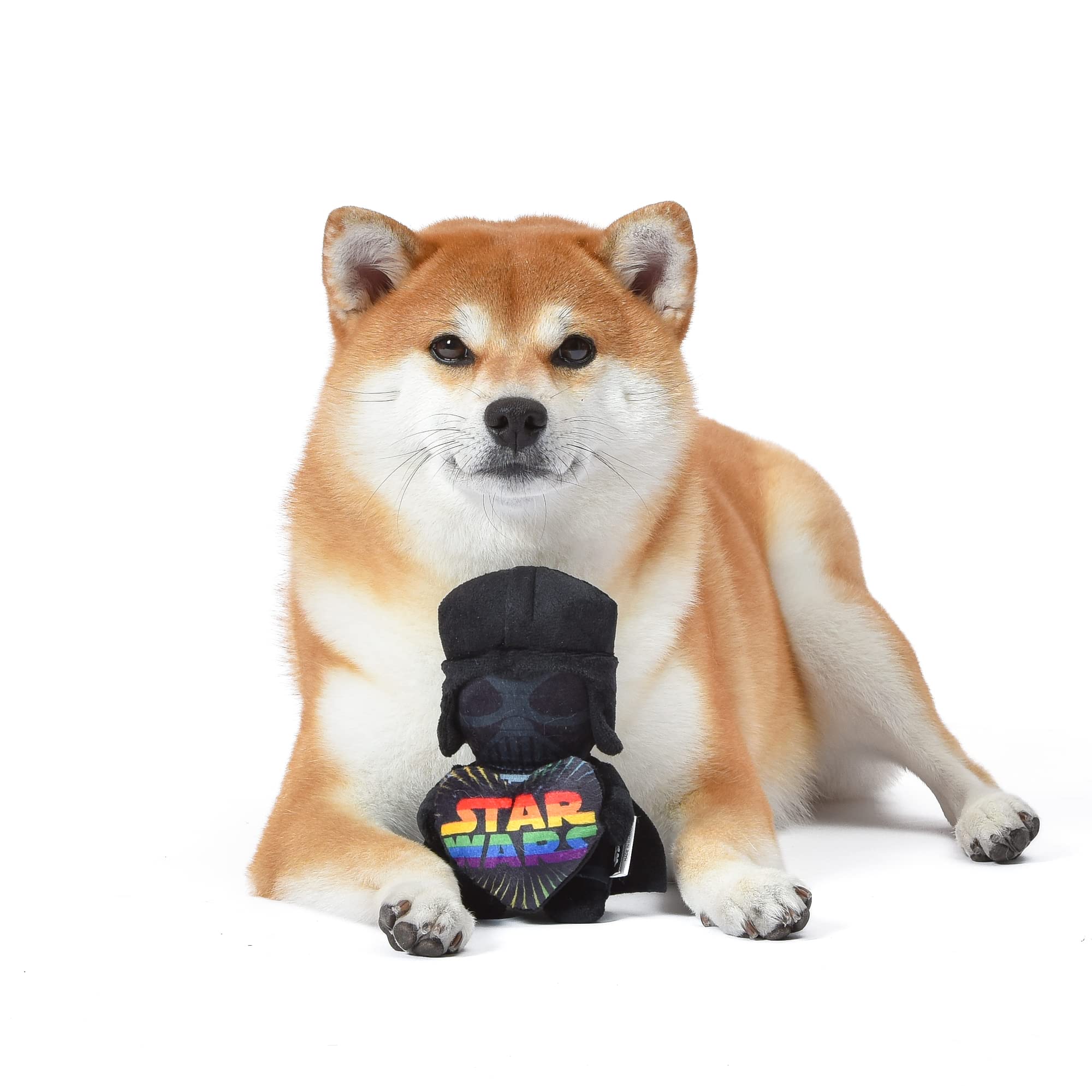 Star Wars: Pride Darth Vader Quietschspielzeug mit Quietschelement, 15.2 cm, Darth Vader Love Regenbogen-Hundespielzeug, Star Wars Geschenke für Haustiere, Regenbogen-Spielzeug für Hunde