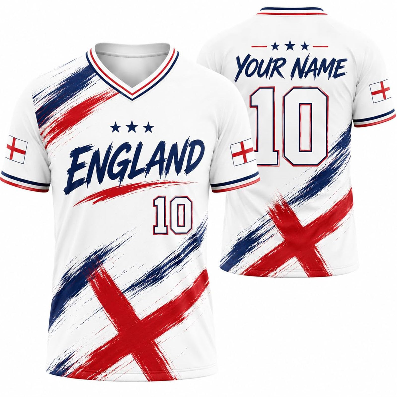 Personalised Name Number Football Shirt 2026 Men Women Youth (England)