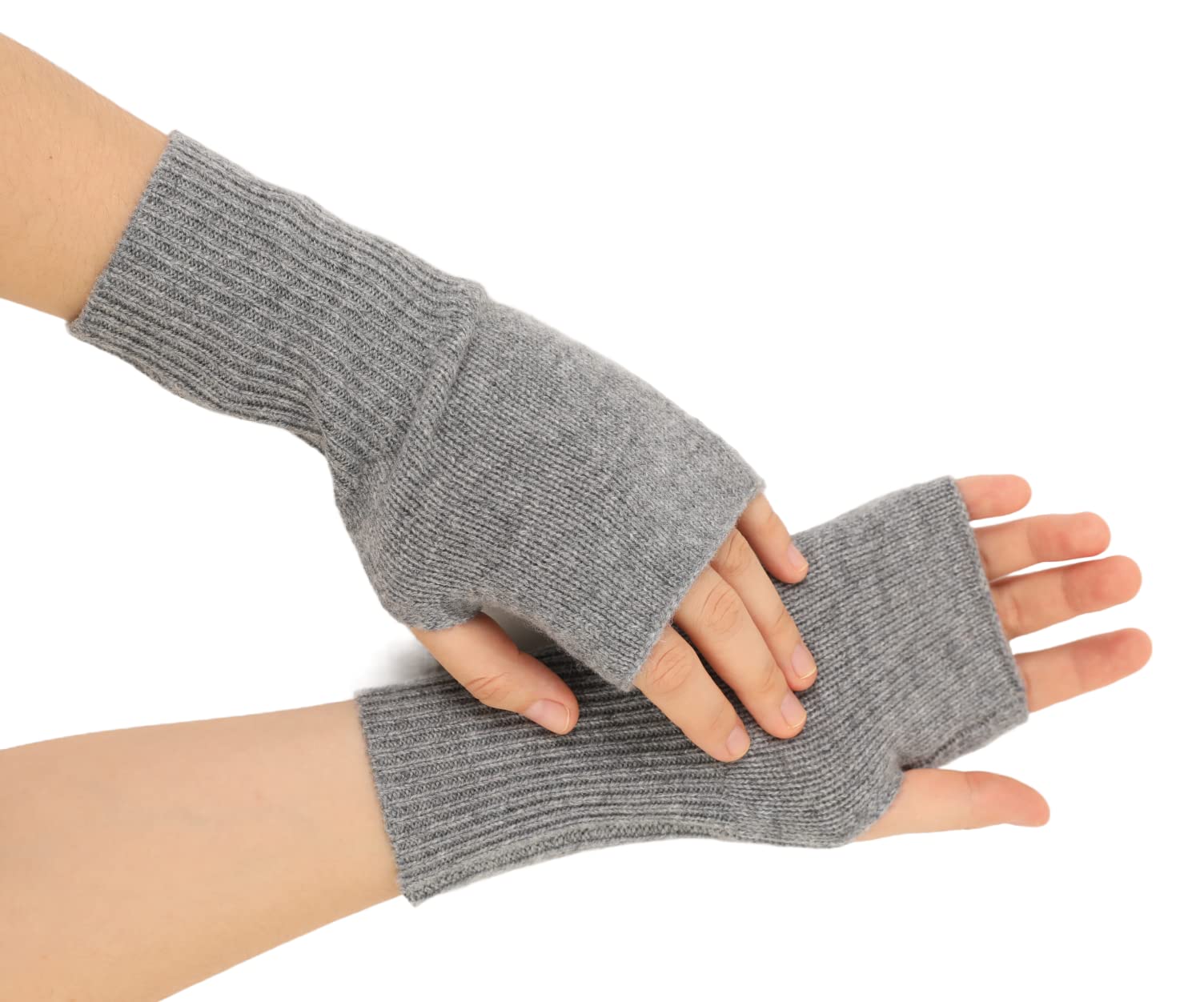 2-fili Cachemire Lana Guanti Scaldapolsi in Cashmere Lavorato a Maglia Spesso Polsini Senza Dita