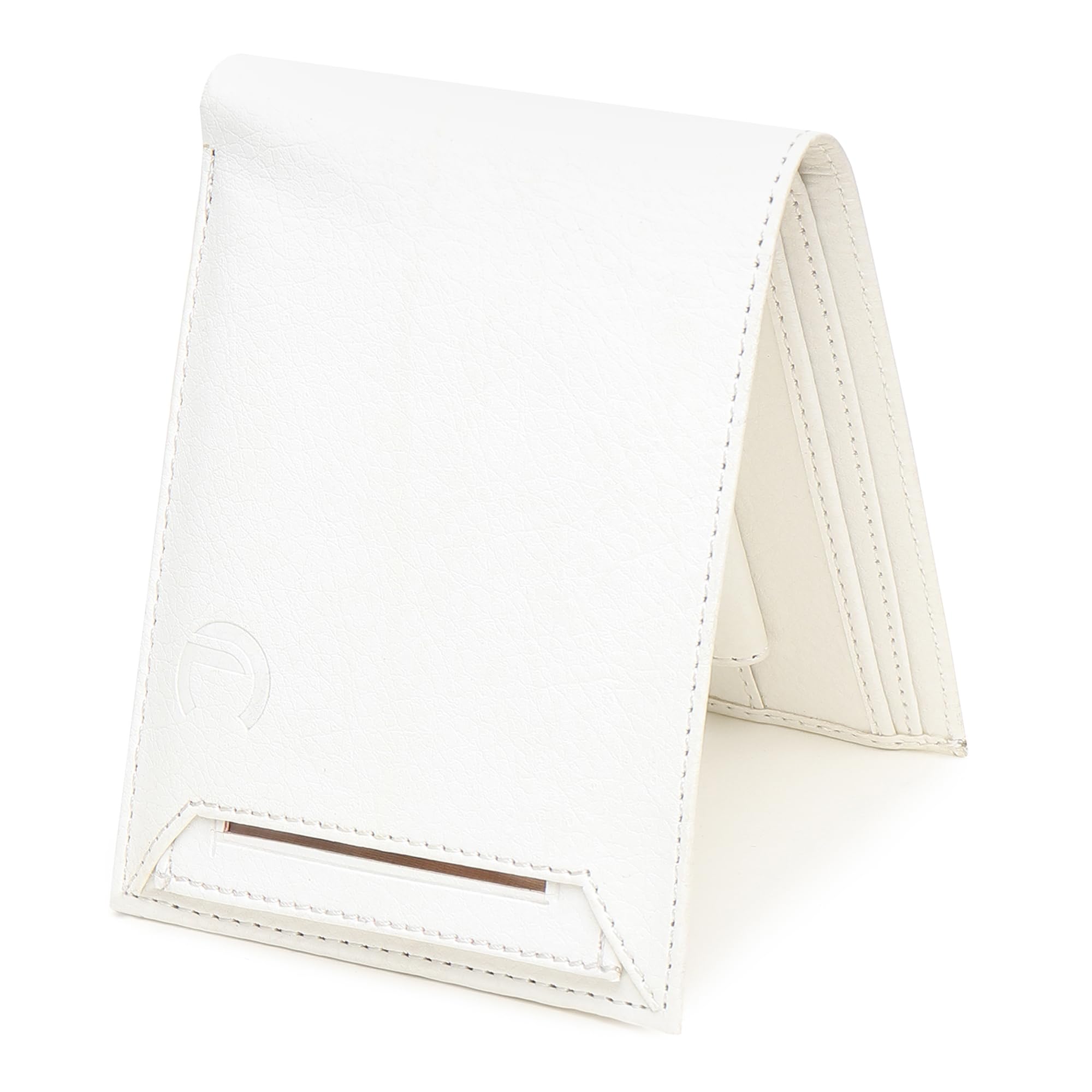 Wallet for Men Leather Original, Mens Wallet, Leather Wallets for Men Stylish, Bi-Fold Wallets for Man, 6 Card Slots, Easy Access Card Slots, Coin Pocket, Mens Gift (White)