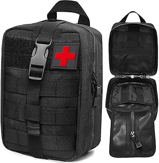 GAOHUI Erste Hilfe Taktische Molle Tasche, 800D Militär Kompakt Taktische Tasche Gürteltasche für Camping Wandern Reise Radfahren Klettern (Schwarz)