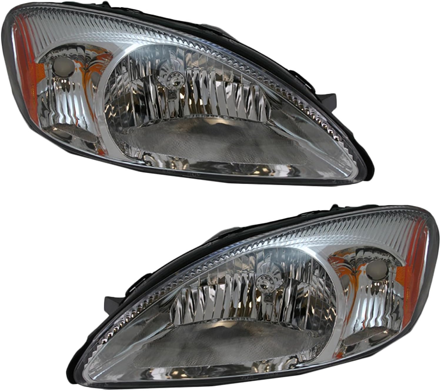 TRQ Driver & Passenger Side Halogen Headlight Assembly for 2000-2007 Ford Taurus — NOT Centennial Edition | 2 Piece Set