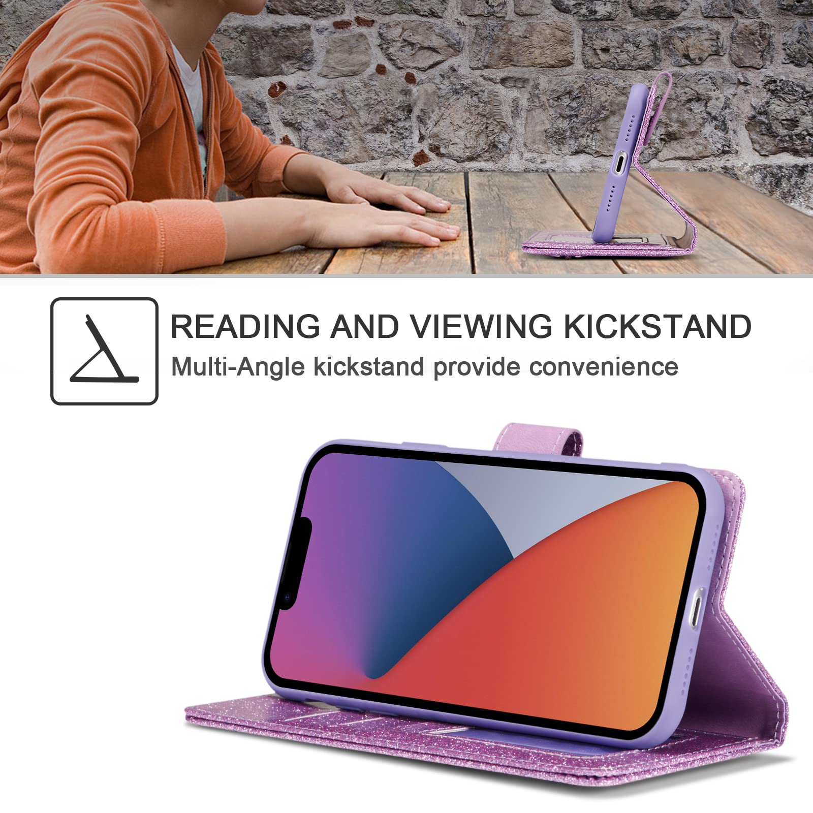 UEEBAI Case For IPhone 15 Plus 6.7 Inch, 9 Card Slots Retro - View #9