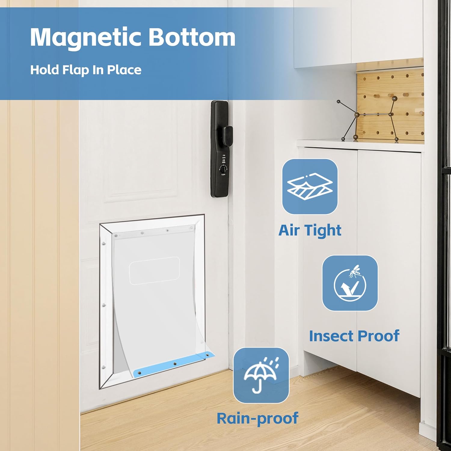 2 Pack Dog Door Replacement Flaps XL, Compatible with Ideal Pet Products Ruff Weather Dog Doors, Measures 9 3/4" x 17", Fits Large Pets Up to 65Lbs, Flexible, Wear-Resistant, Weatherproof