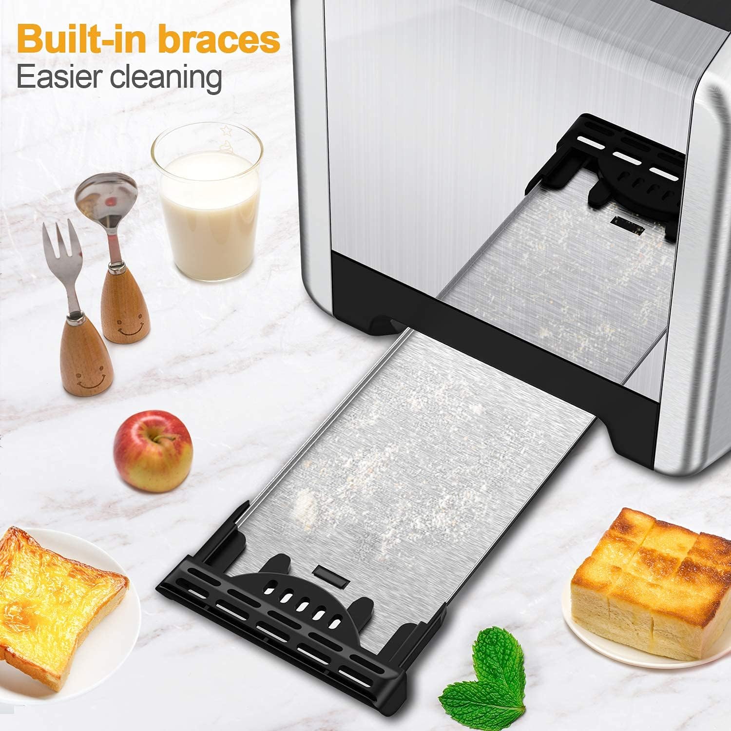 Toasters 2 Slice Best Rated Prime, whall Stainless Steel,Bagel Toaster - 6 Bread Shade Settings,Bagel/Defrost/Cancel Function,1.5in Wide Slots,Removable Crumb Tray,for Various Bread Types (850W)（Silver）: Home & Kitchen