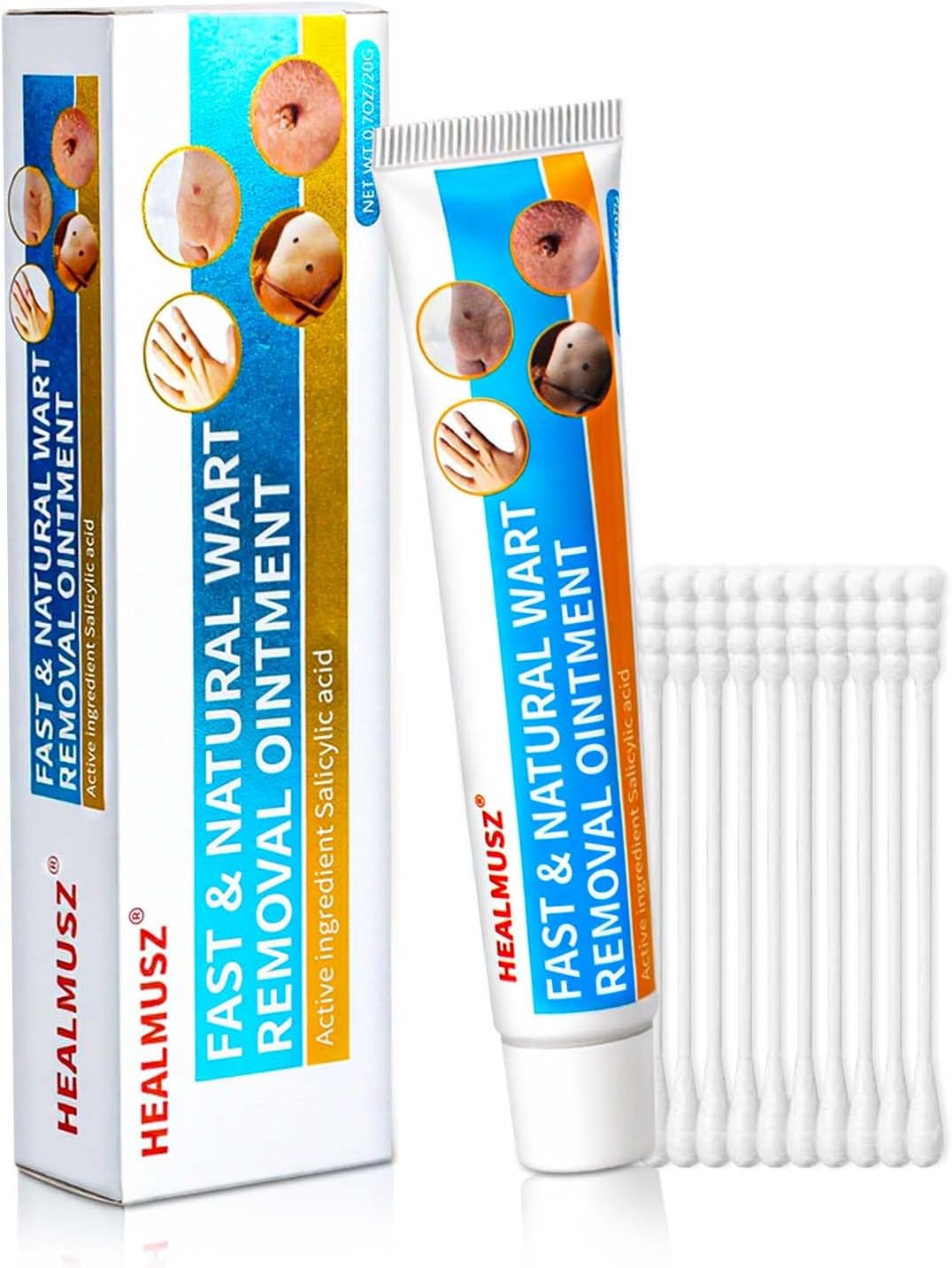 HEALMUSZ Skin Tag Remover & Wart Remover Cream, 17% Salicylic Acid Fast-Acting Formula for Common, Flat & Plantar Warts, for Hands, Feet & Body