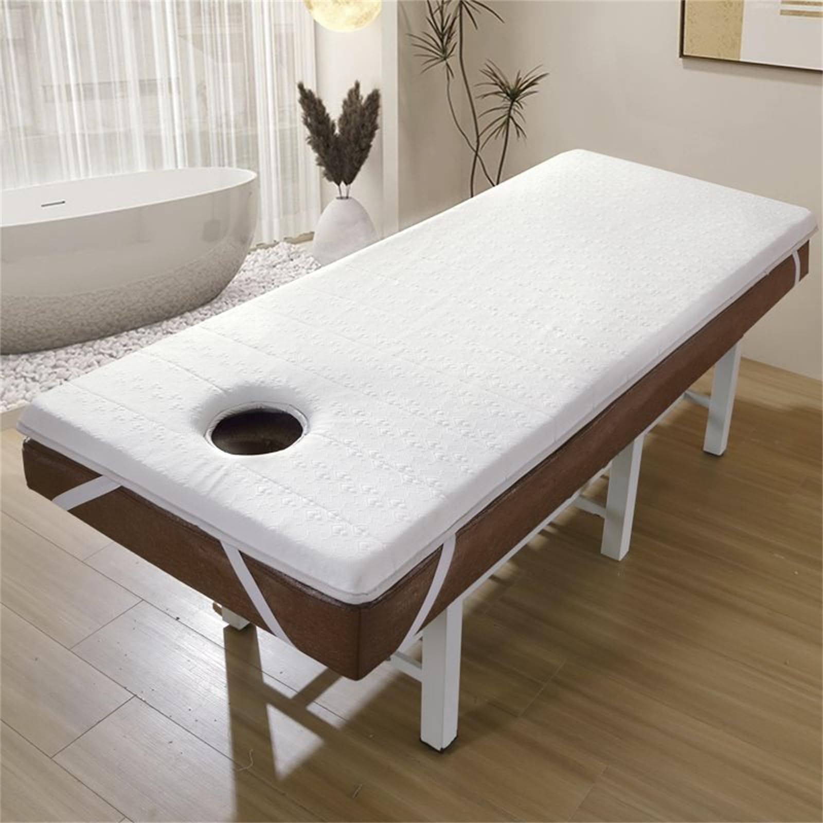 Surmatelas Pour Table De Massage Avec Trou Respiration Bandes Élastiques, Mousse À Mémoire Forme, 70x190cm