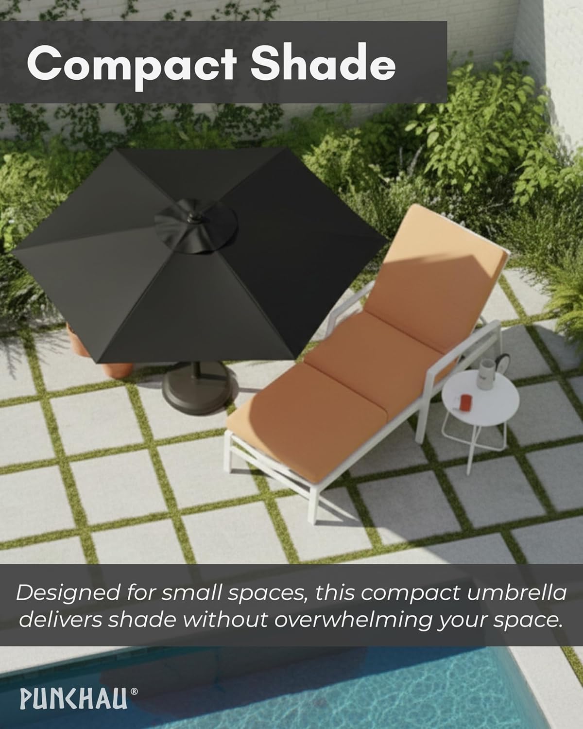 6 Ft Outdoor Patio Umbrella, Easy Open/Close Crank and Push Button Tilt Adjustment - Black Market Umbrellas