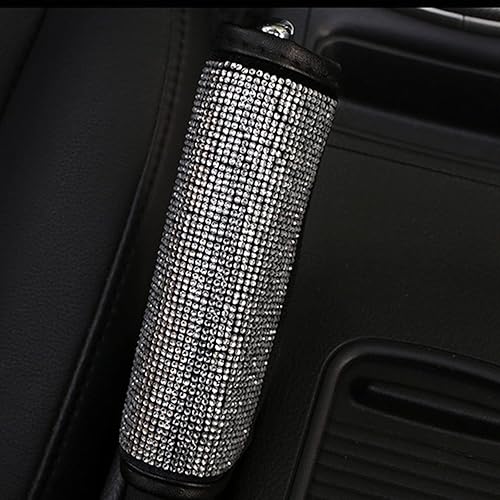 Miniatura 4 de Juego de 2 fundas para pomo de palanca de cambios y freno de mano, accesorios de automóvil con diamantes de imitación para mujer, ajuste universal