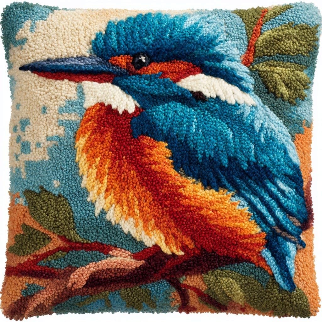 WallustrioaW Latch Hook Cushion Kits,Animals Birds