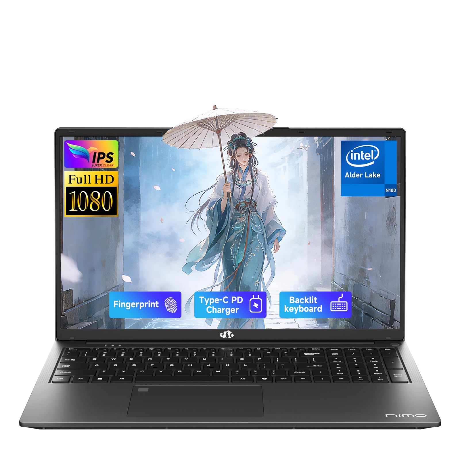 17.3" FHD IPS Student-Laptop-Computer - 16GB RAM 256GB SSD, Pentium 4 Cores N100(Beat i3-1115G4, Up to 3.4GHz) 65W Type-C 2 Years Warranty Fingerprint Backlit Keyboard Wi-Fi 6 BT5.2