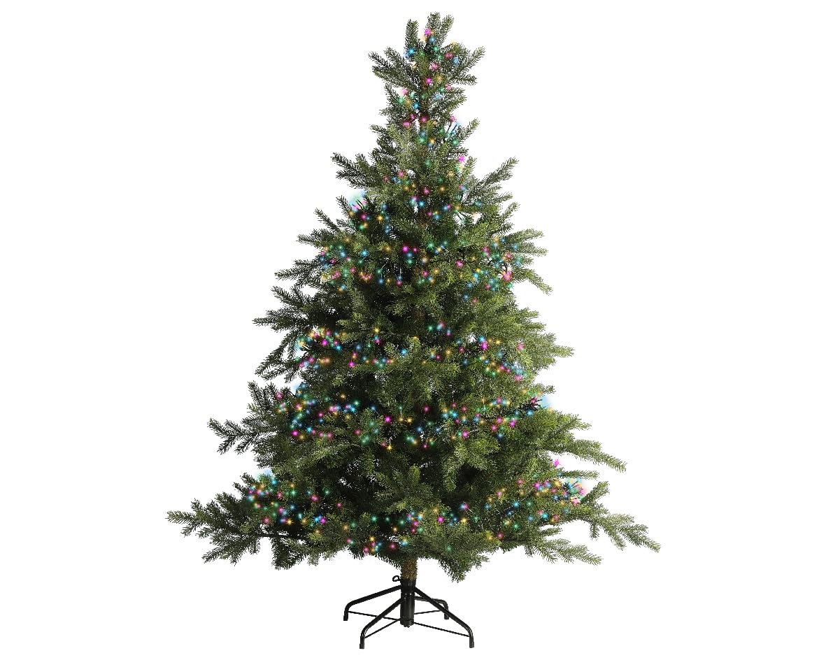 Lumineo Catena luminosa Cluster Twinkle – 1128 LED – Colorato – 10 metri – Cavo nero – Adatto per interni ed esterni – Dimmerabile – Timer – 8 funzioni di luce – IP44