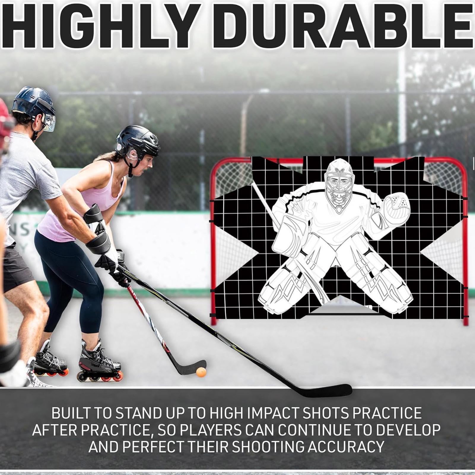 Hockey Torwart - Obiettivo da hockey su strada, per portiere, 112 x 137 cm, 122 x 183 cm
