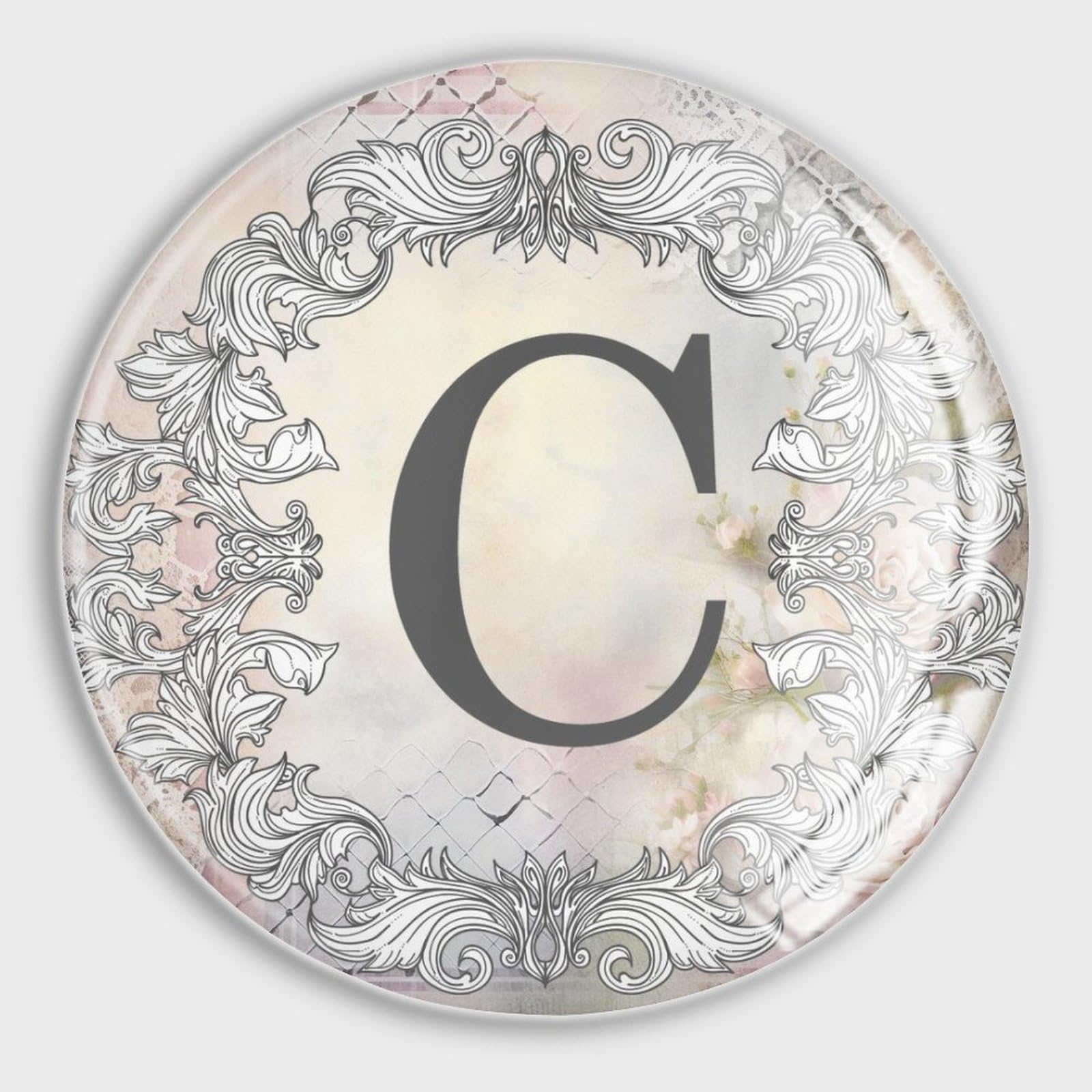 Aimants puissants pour réfrigérateur en verre avec lettre monogramme colorée initiale C
