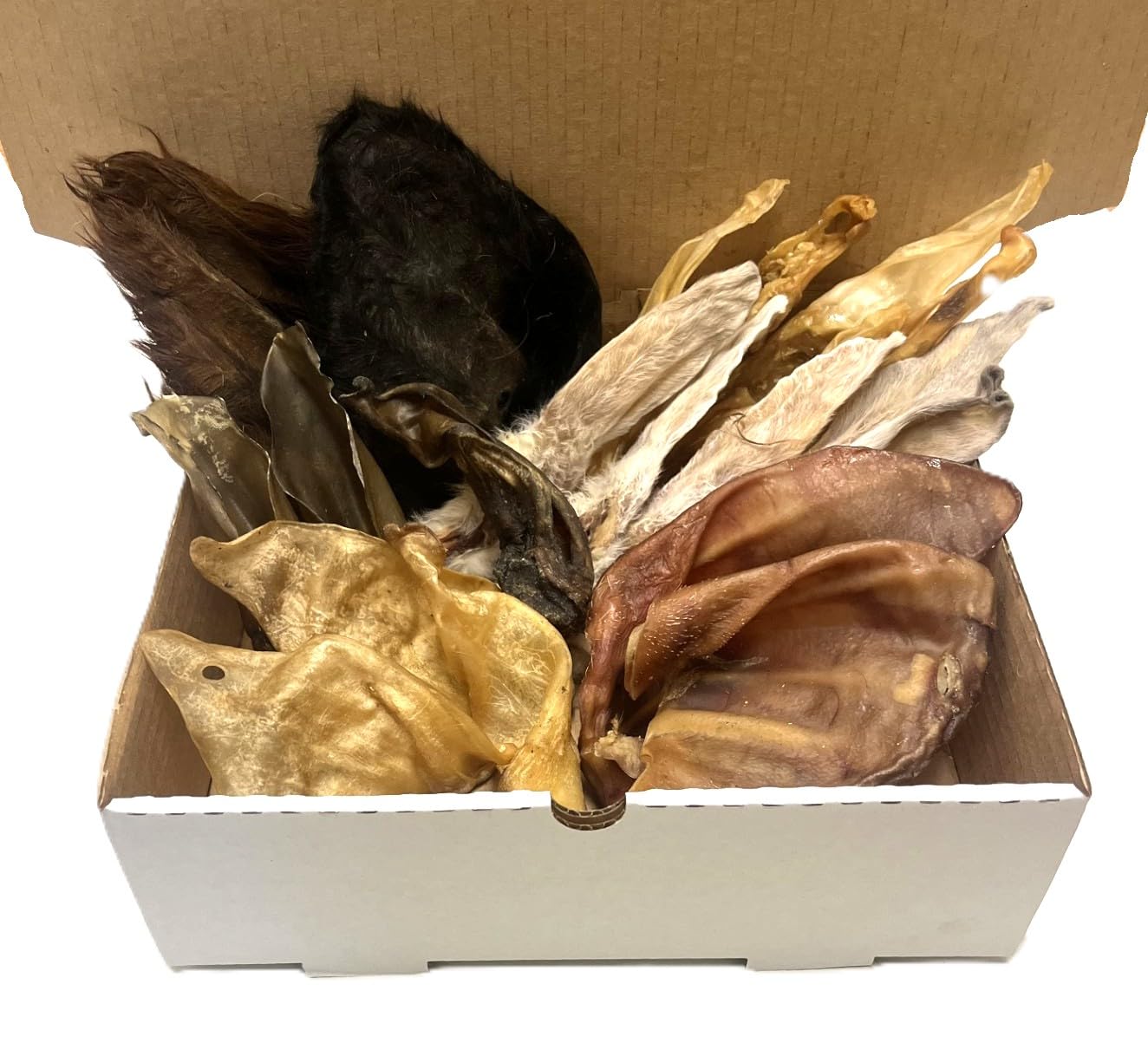 Maltbys' Stores "Ears Box" 100% Natural Premium Dog Treat Box Containing a Mix of Items from our Range of Ear Chews (approx. weight 500g)