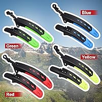 Vista 6 de Juego de guardabarros delantero y trasero, 2 piezas, cubierta completa universal gruesa para bicicleta, ajustable, guardabarros, guardabarros