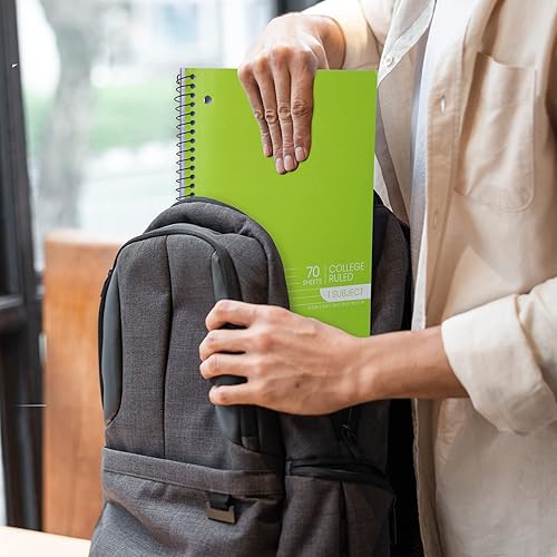 Miniatura 2 de Cuadernos en espiral, cuaderno de 1 materia a granel, cuadernos de rayas universitarias  70 hojas  3 agujeros perforados, cuadernos de materias para