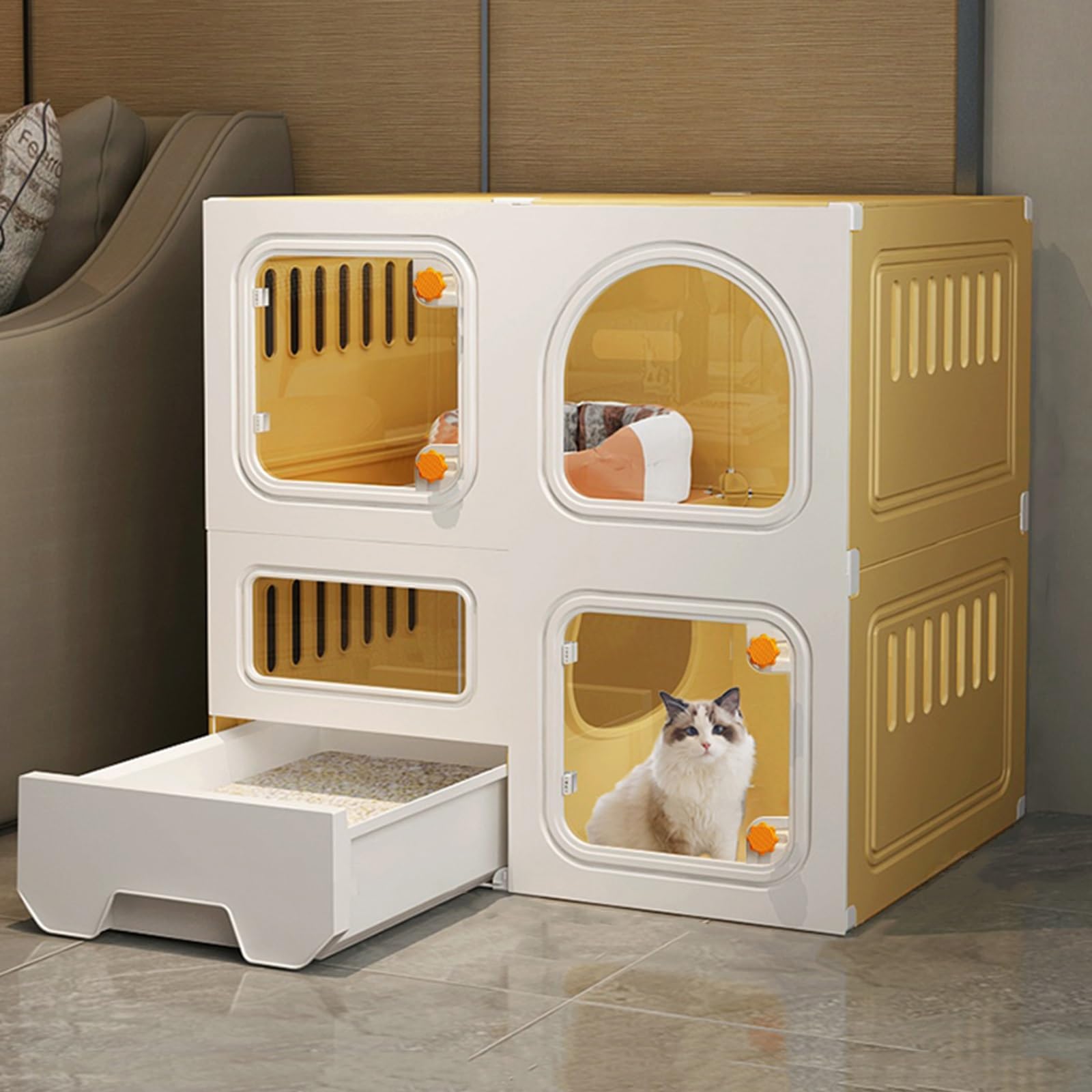 Amazon | 猫 ケージ トイレ付き キャットケージ 多頭飼い 脱走防止