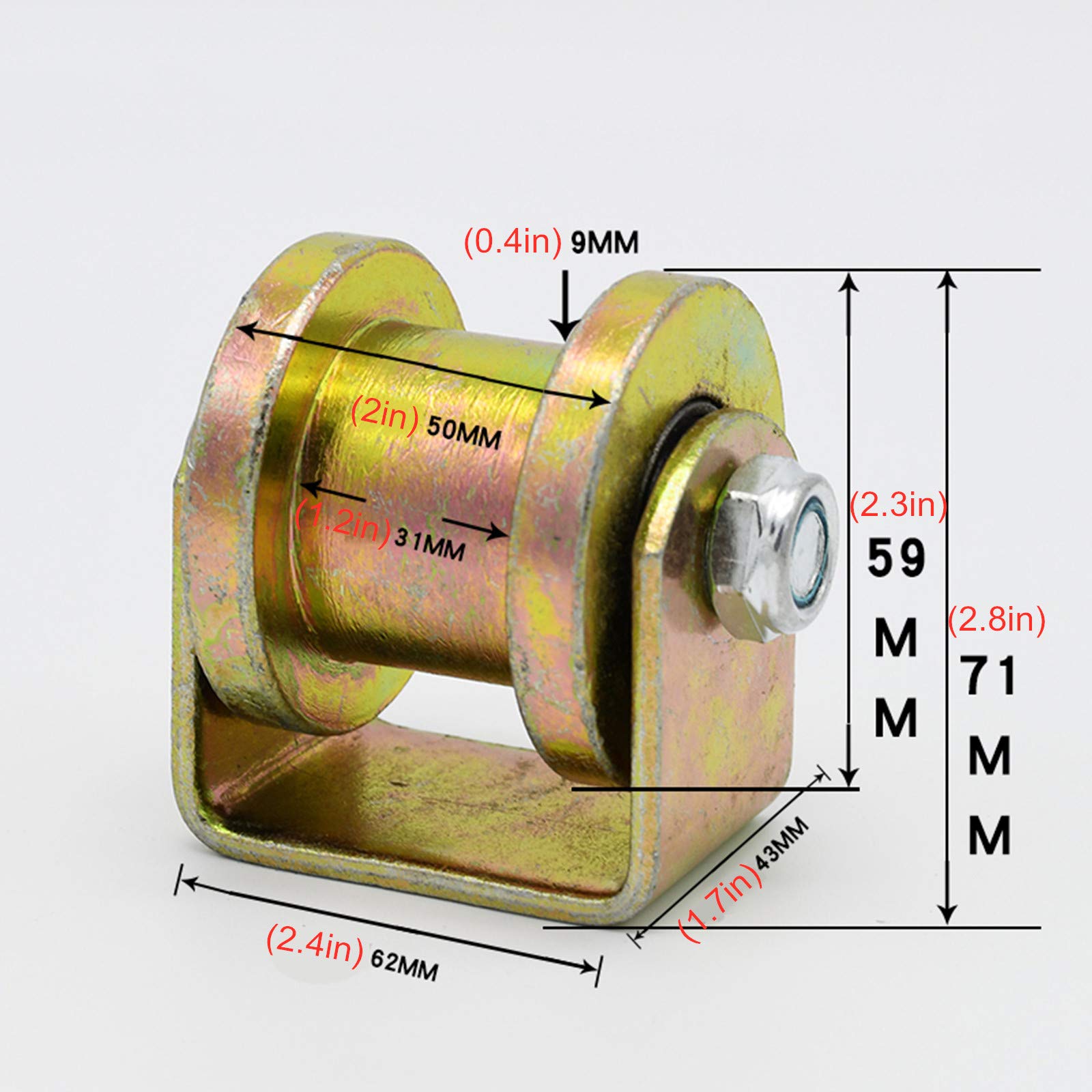 Produktbild von U-Rillen-Riemenscheibe 31 Mm – 210 Kg Tragkraft, 45# Stahl, Für 3–10 Mm Drahtseil, Inkl. Schrauben