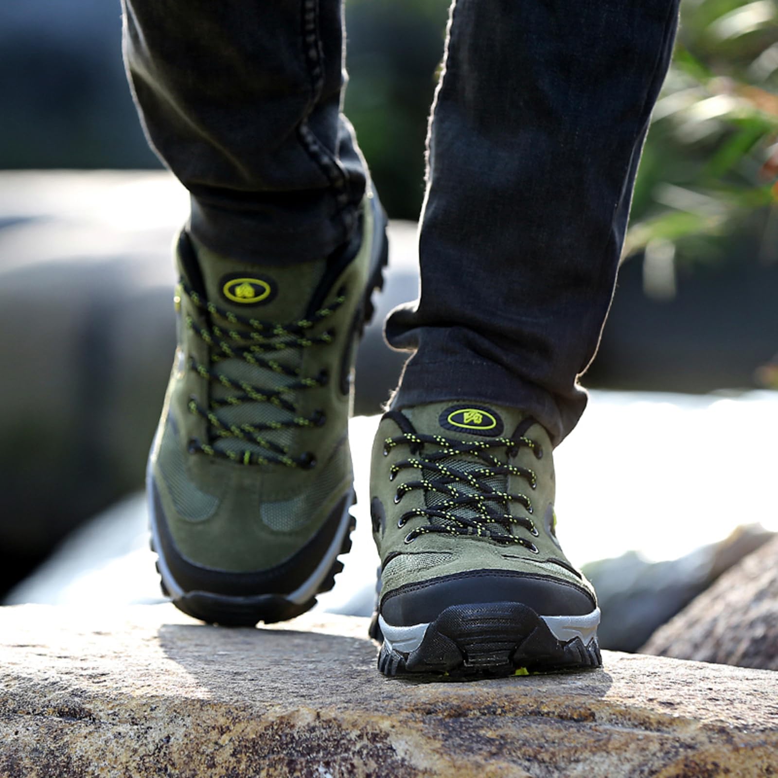 Męskie lekkie buty trekkingowe, niskie – antypoślizgowe buty trekkingowe z ochroną kostek, w środkowej górach