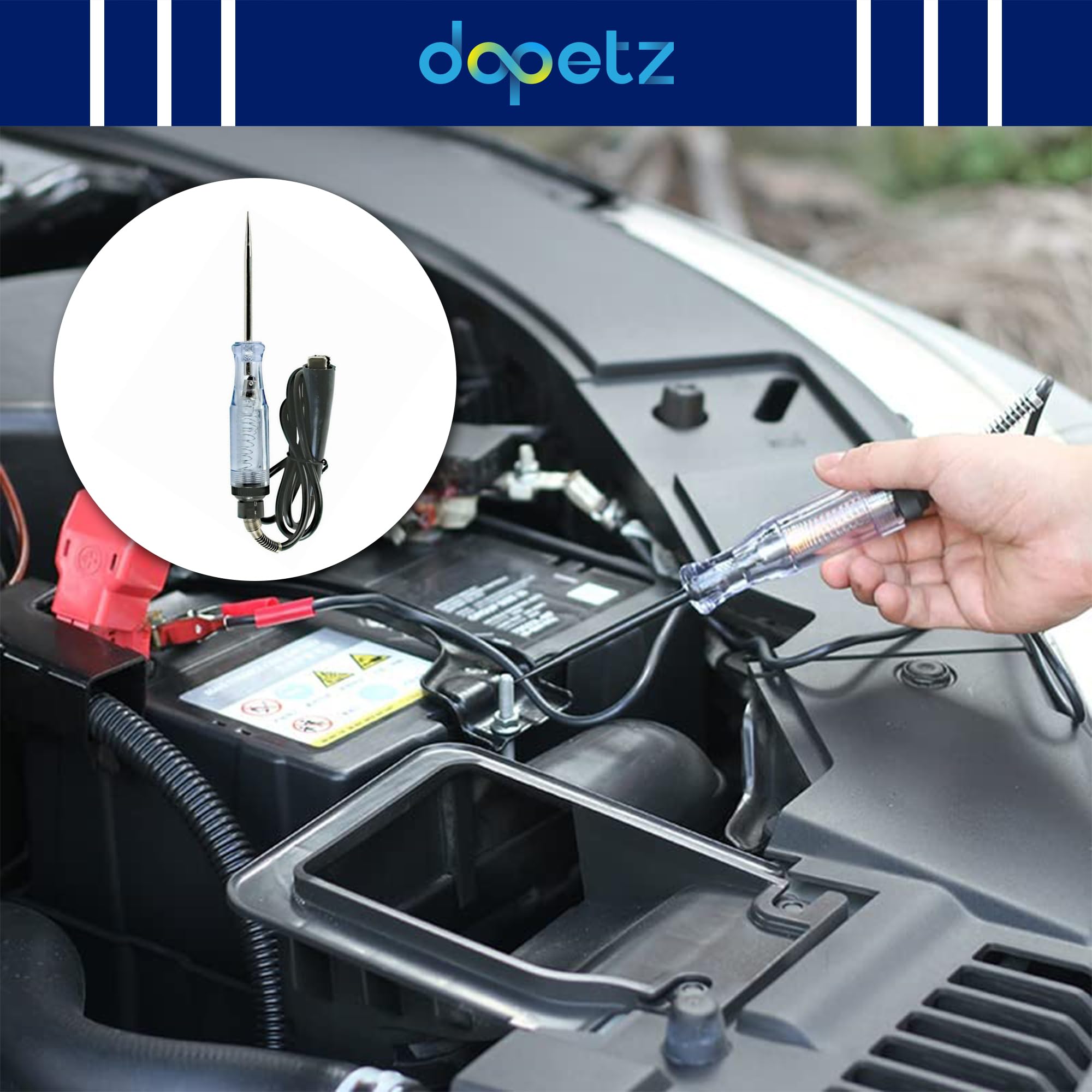 Dapetz® 6-12V Automotive Circuit Tester, Electrical Test Light for Cars Motorcycles, Trucks, RVs, SUVs & Small Engines - Image 4