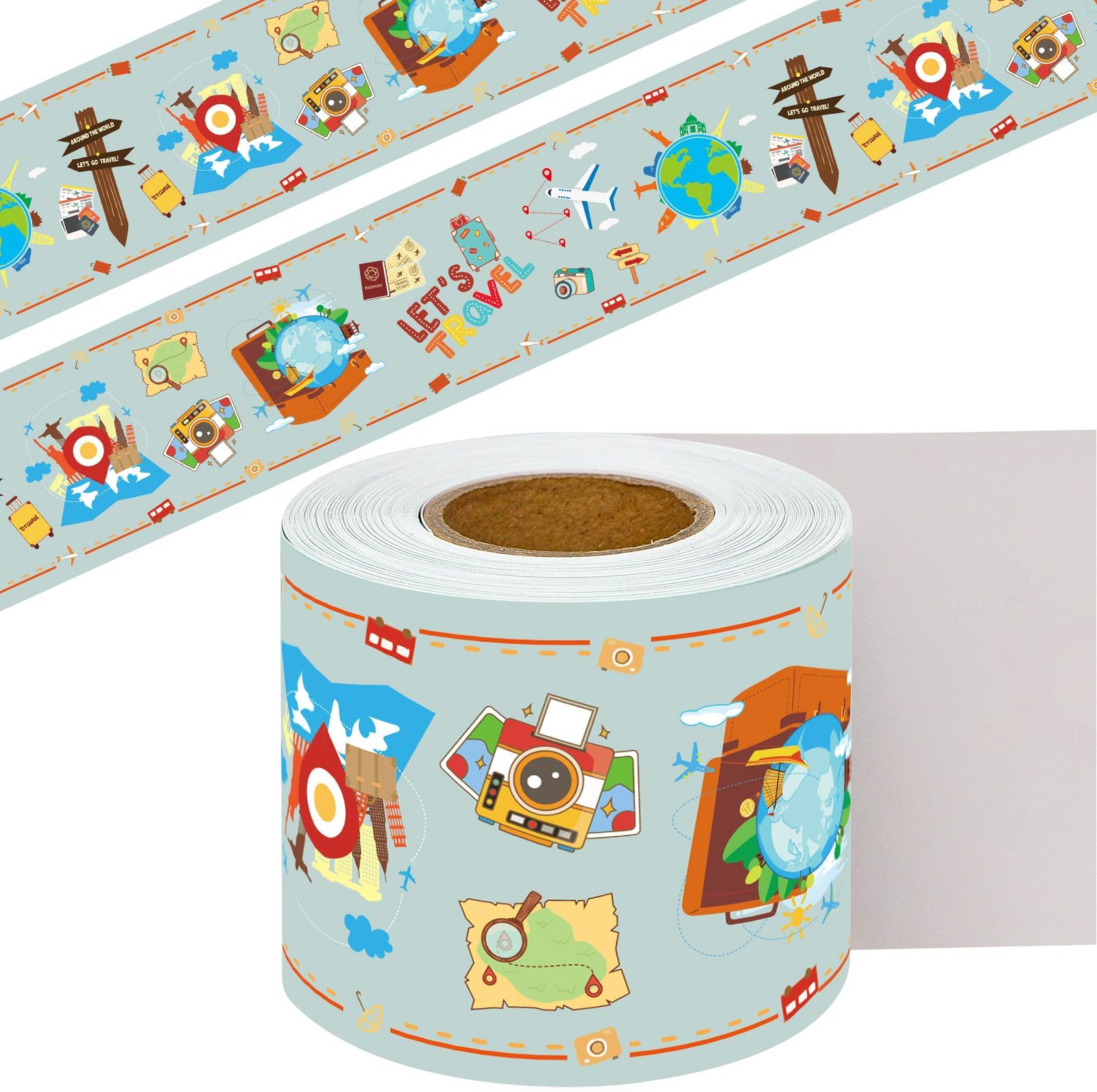 Travel The Map 掲示板 ボーダー 探検 世界 ストレート ボーダー トリム 新学期 教室 装飾 55フィート 1ロール