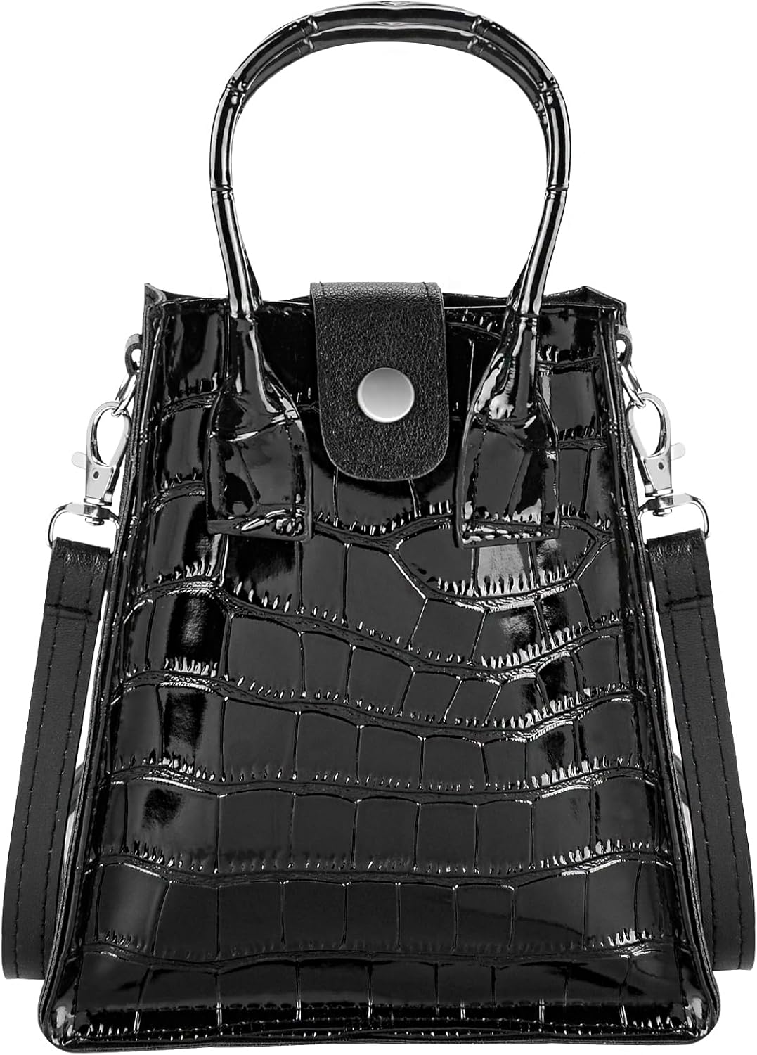 HappyLily Small Crocodile Top Handle Handbag, Mini Purse Cute Crossbody