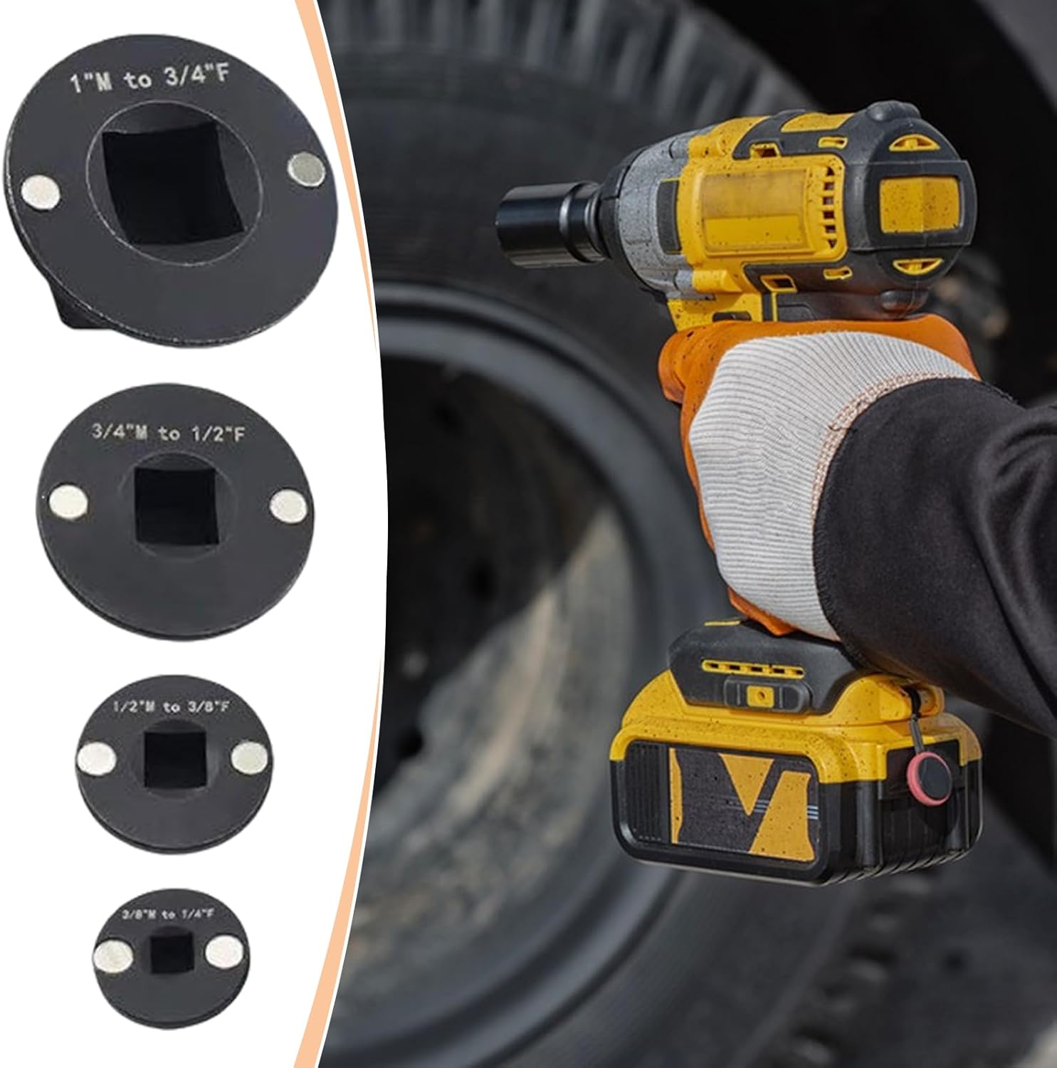 ロープロファイル ソケット アダプター | アダプター セット,4ピース ドライブ アクセサリー エクステンション ラチェット レン