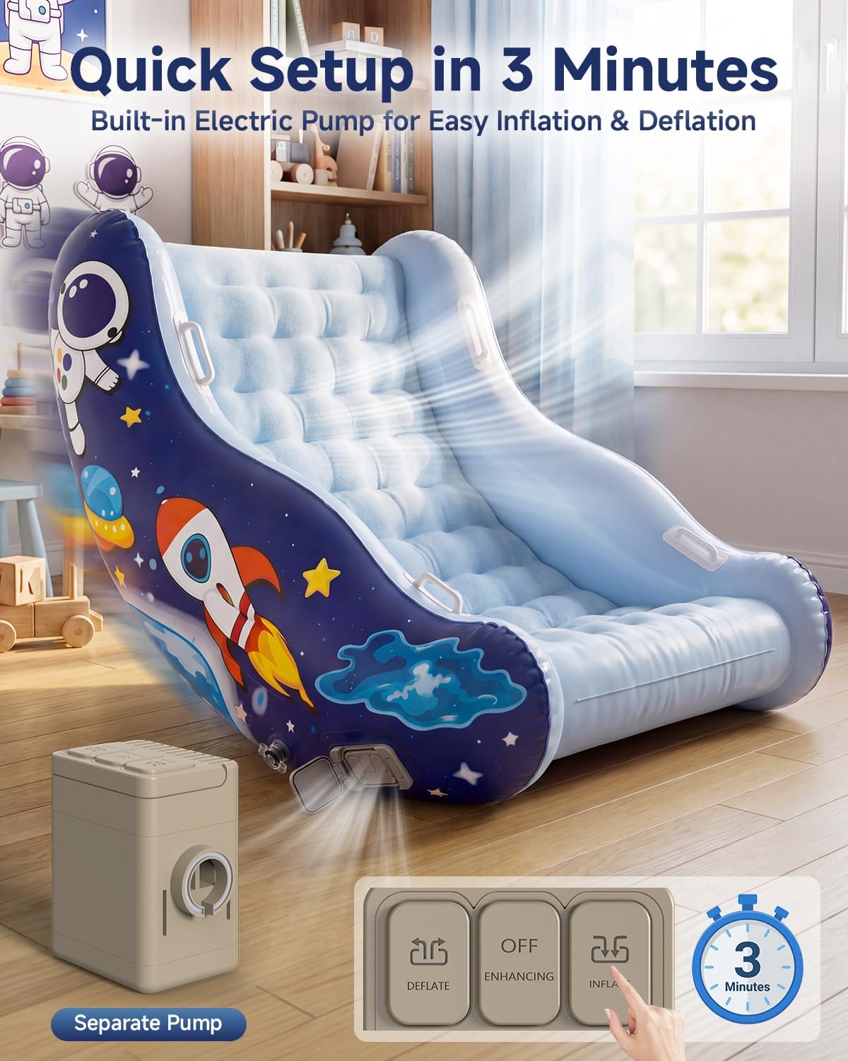 Inflatable Sensory Rocking Chair for Kids 3-12
