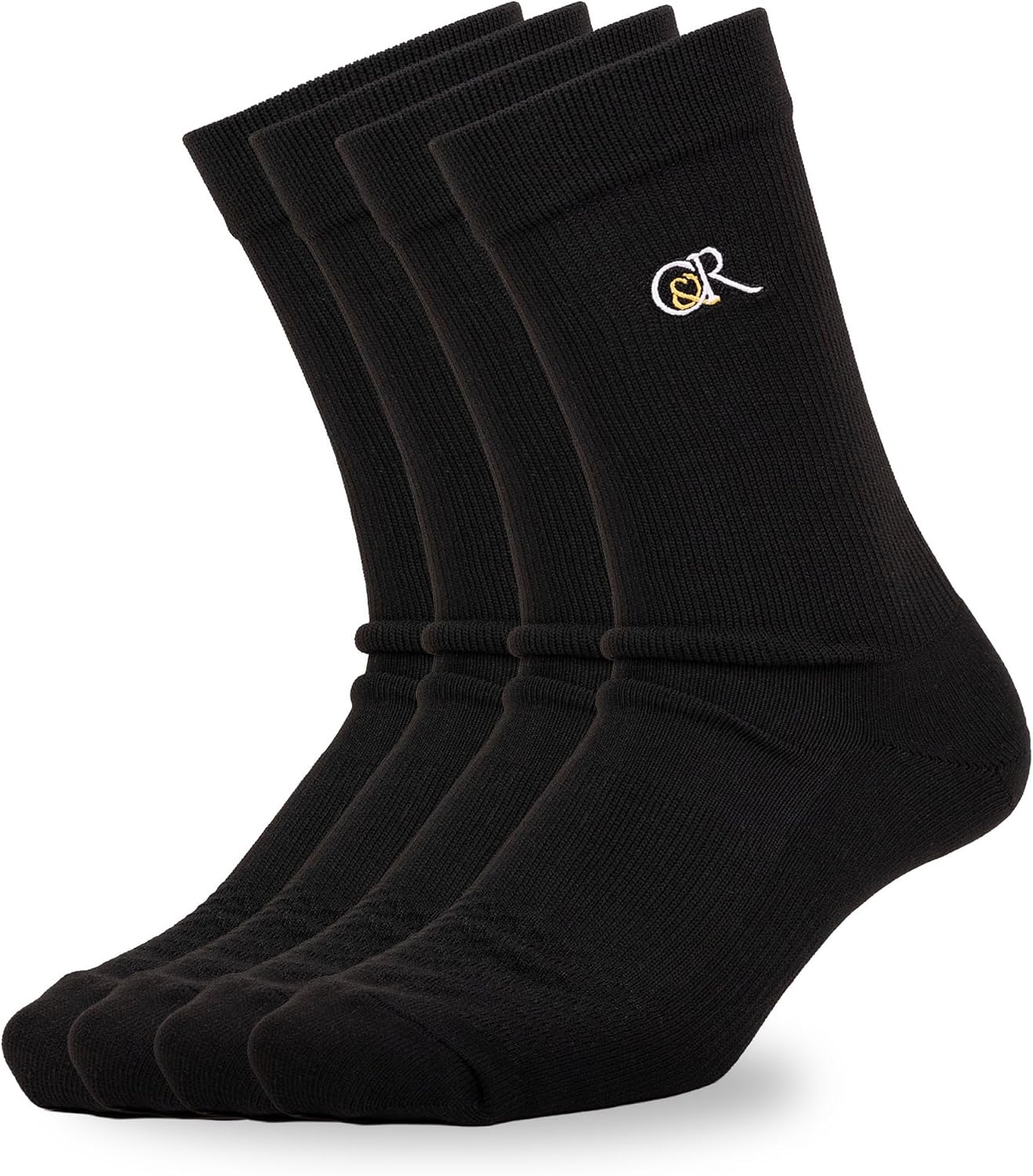 Men's Cushion Walking Black Socks | Moisture Wicking | Arch Support | Breathable Mesh | 4 pair of Socks
